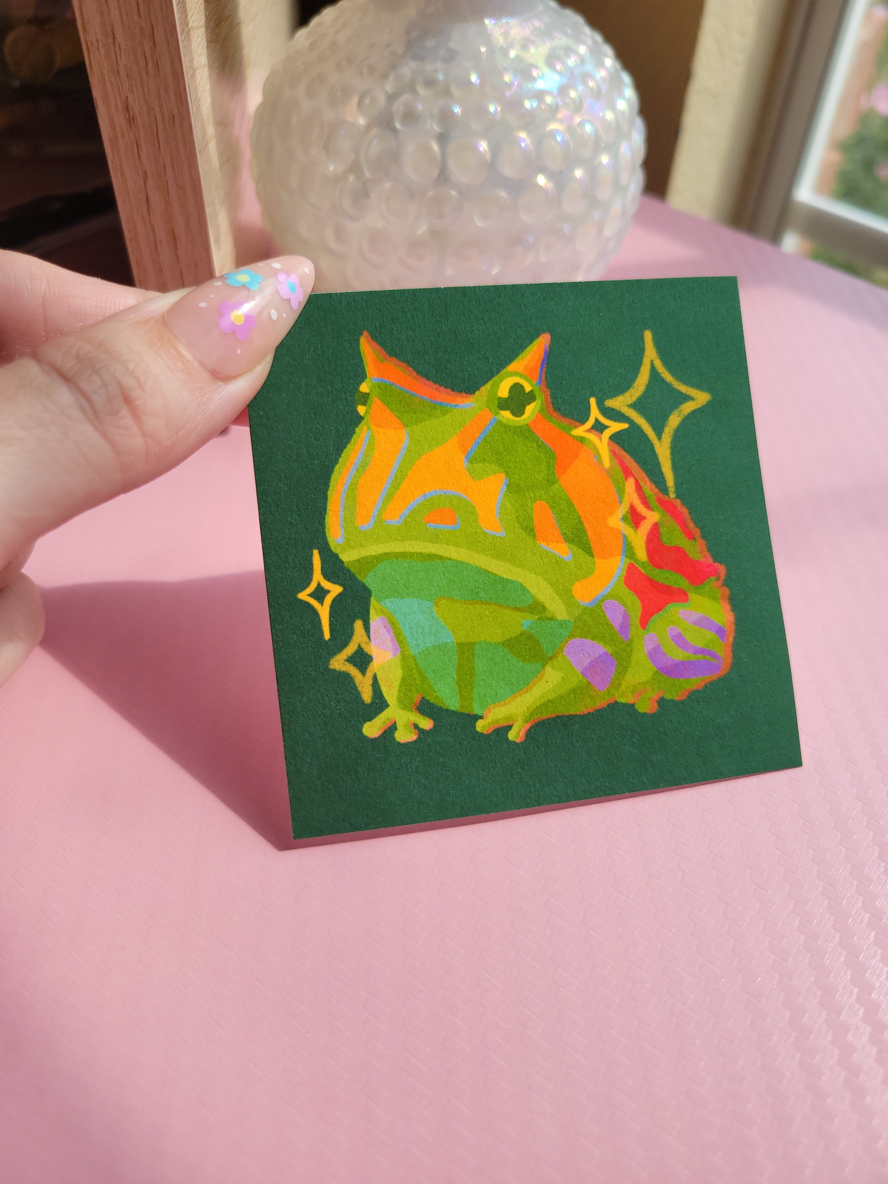 Surinam frog mini archival art print