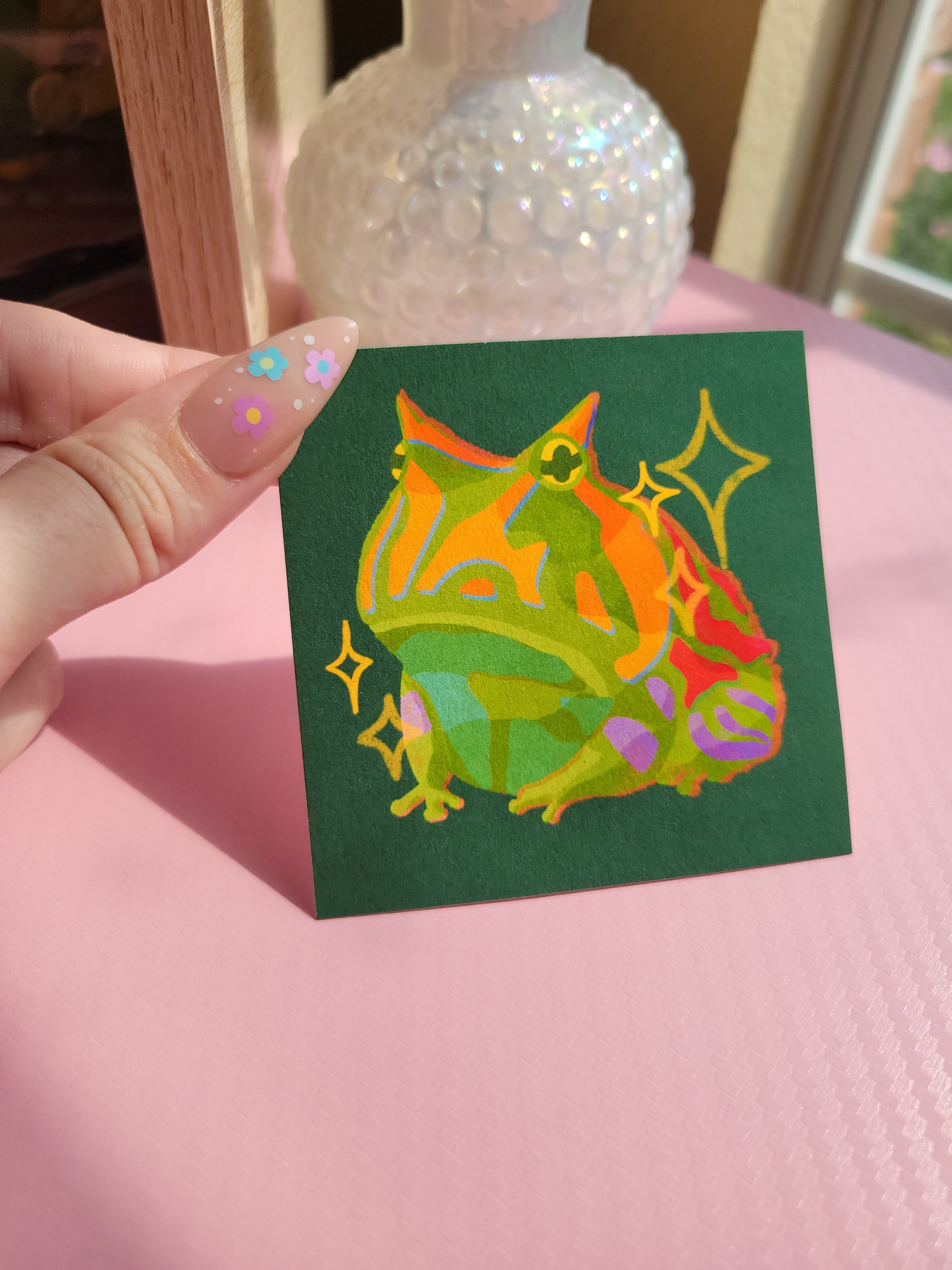 Surinam frog mini archival art print