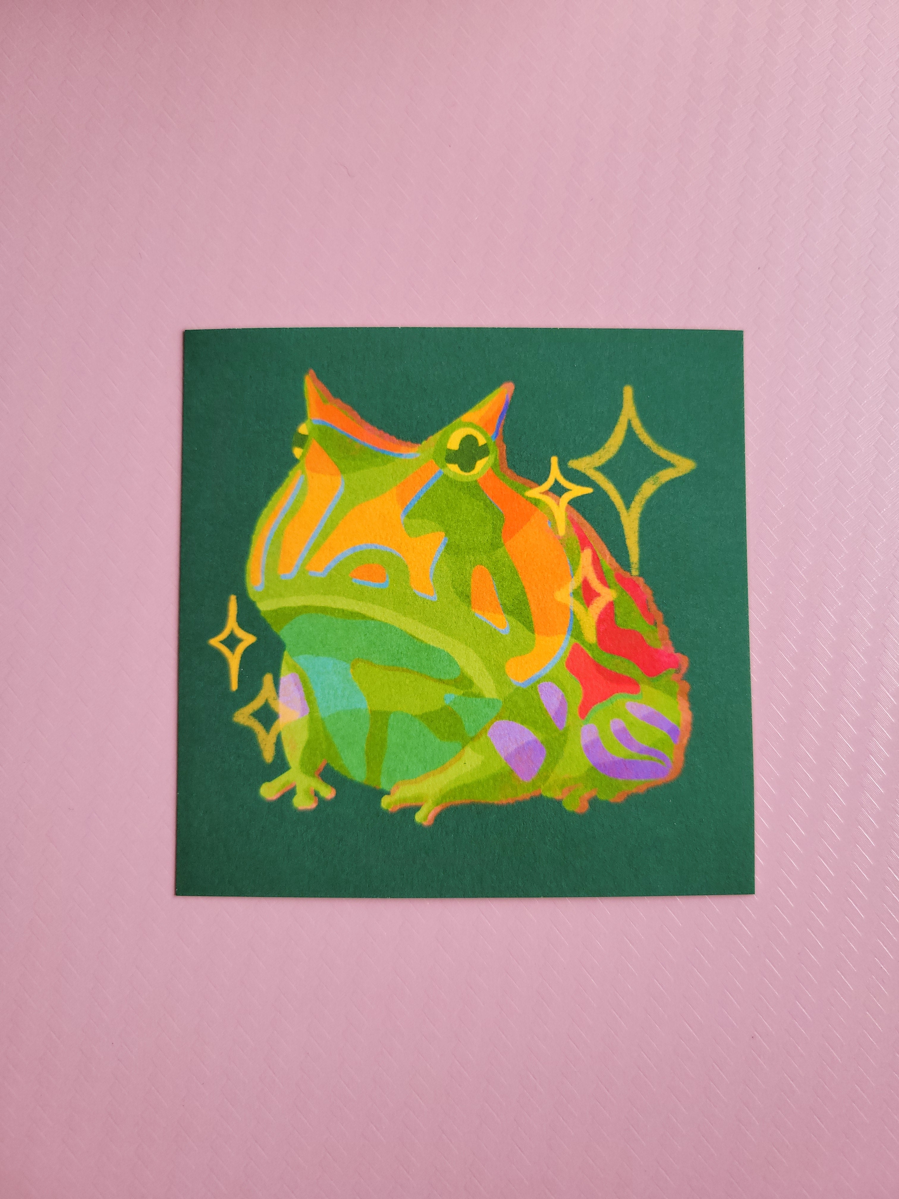 Surinam frog mini archival art print