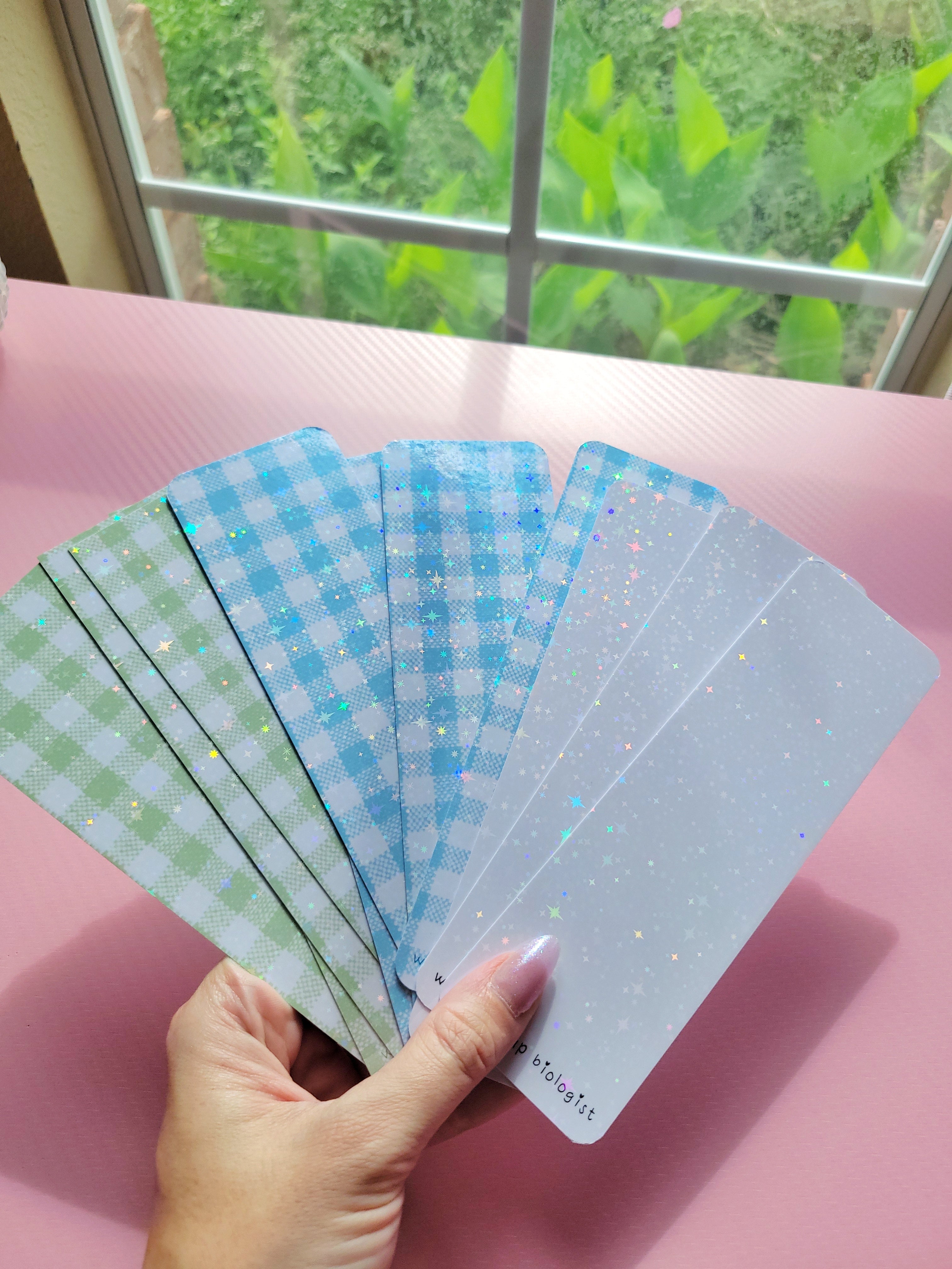 sparkly gingham bookmark for decorating with stickers; indecision friendly :)