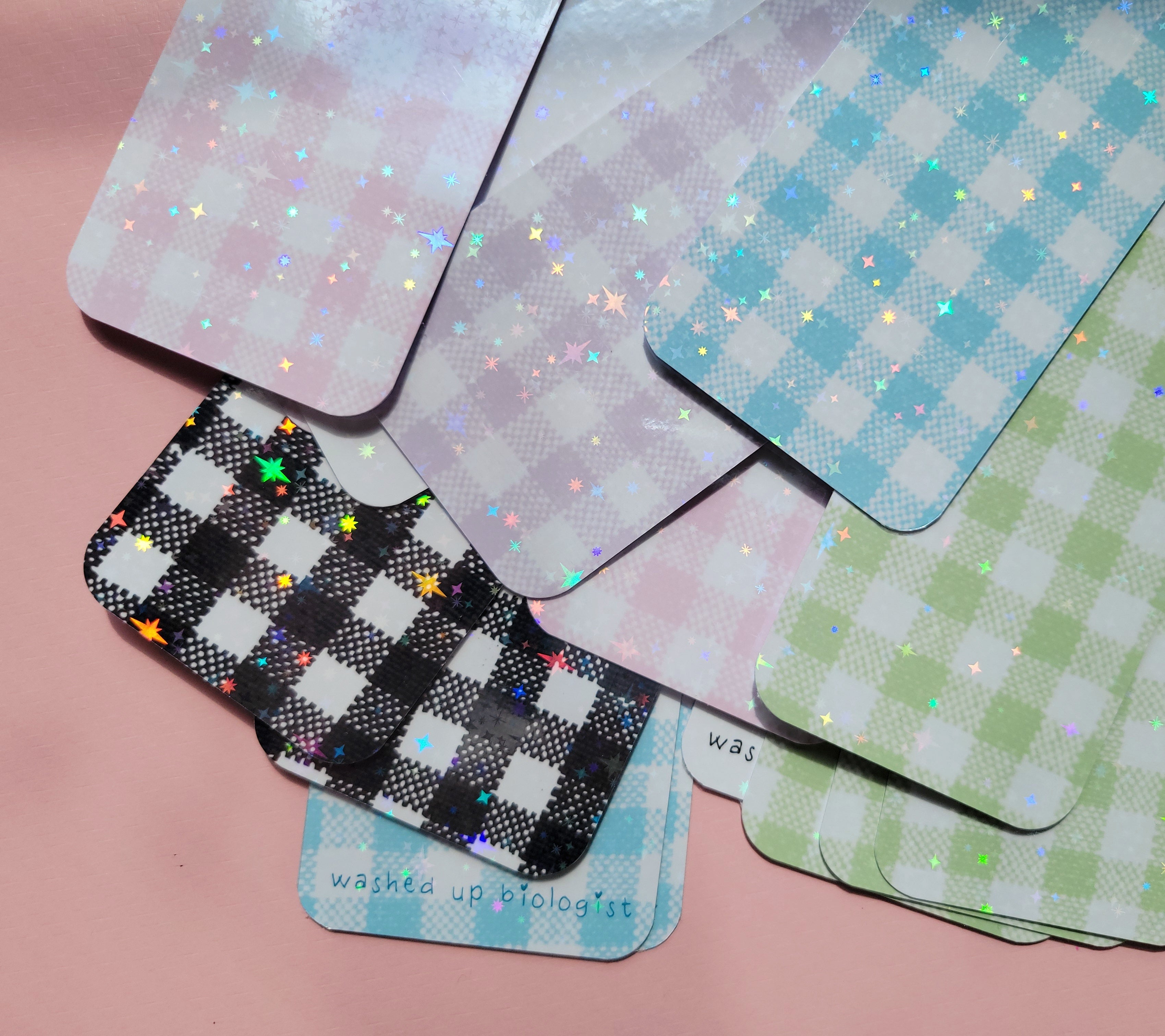 sparkly gingham bookmark for decorating with stickers; indecision friendly :)