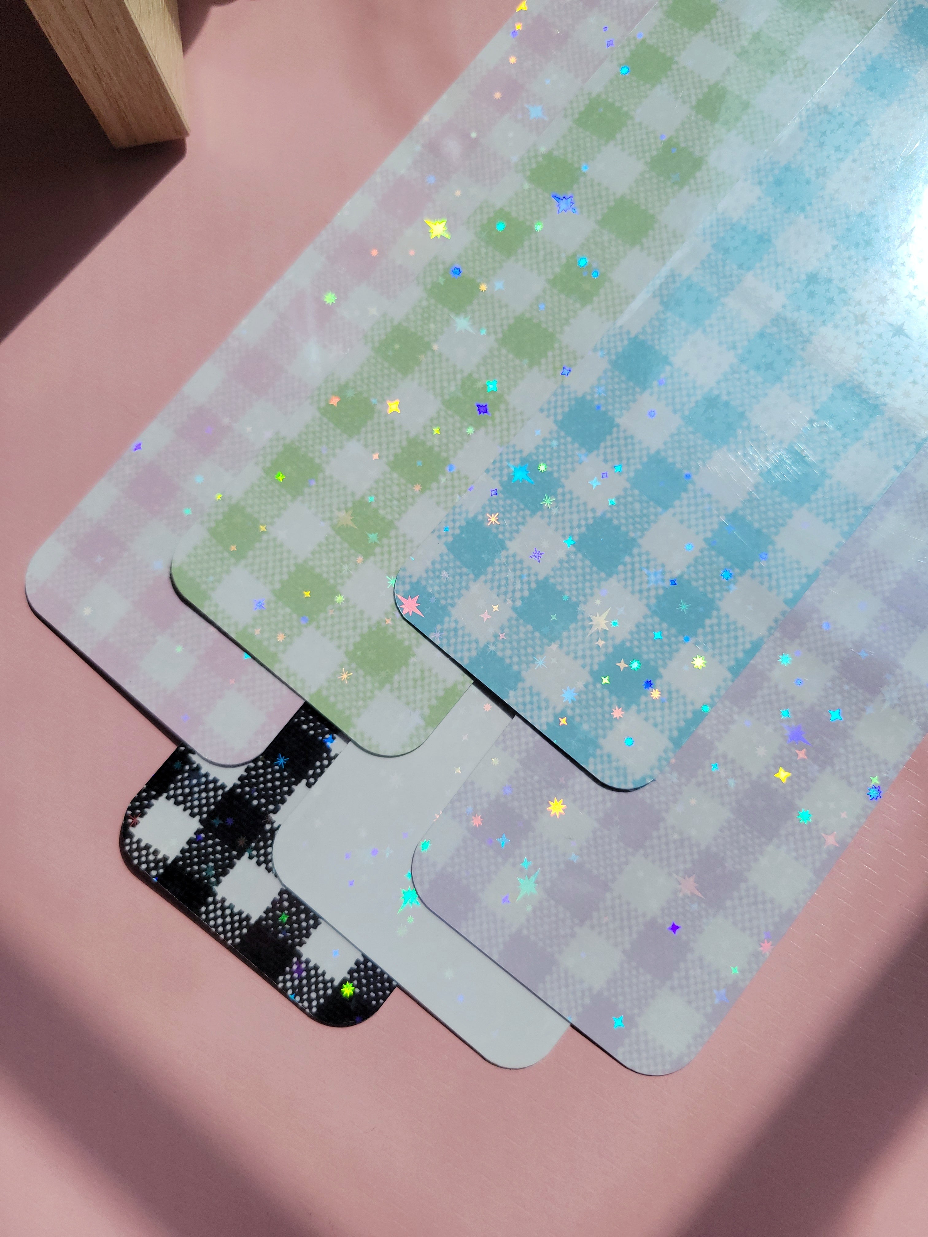 sparkly gingham bookmark for decorating with stickers; indecision friendly :)