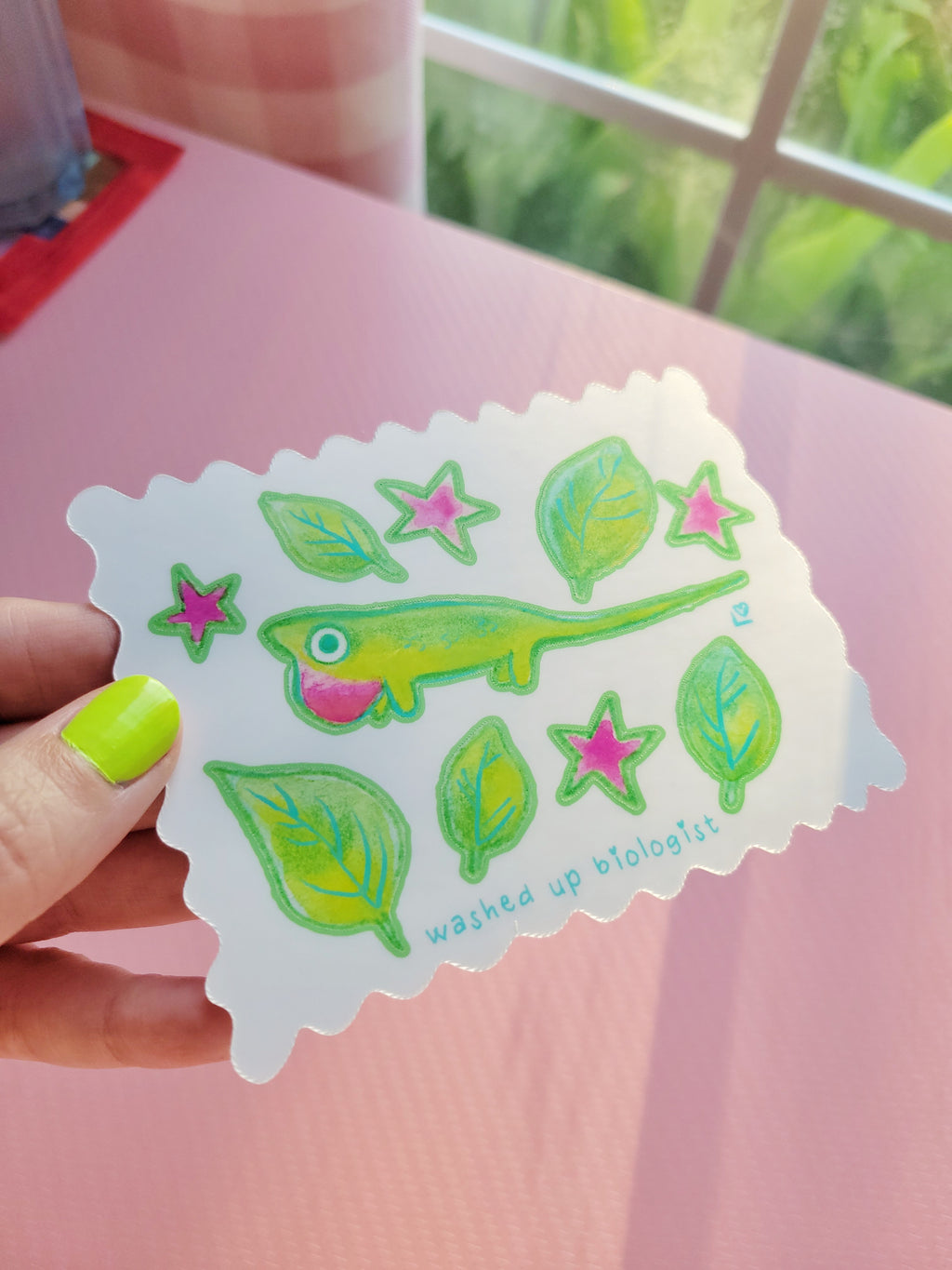 tiny anole lizard sticker sheet