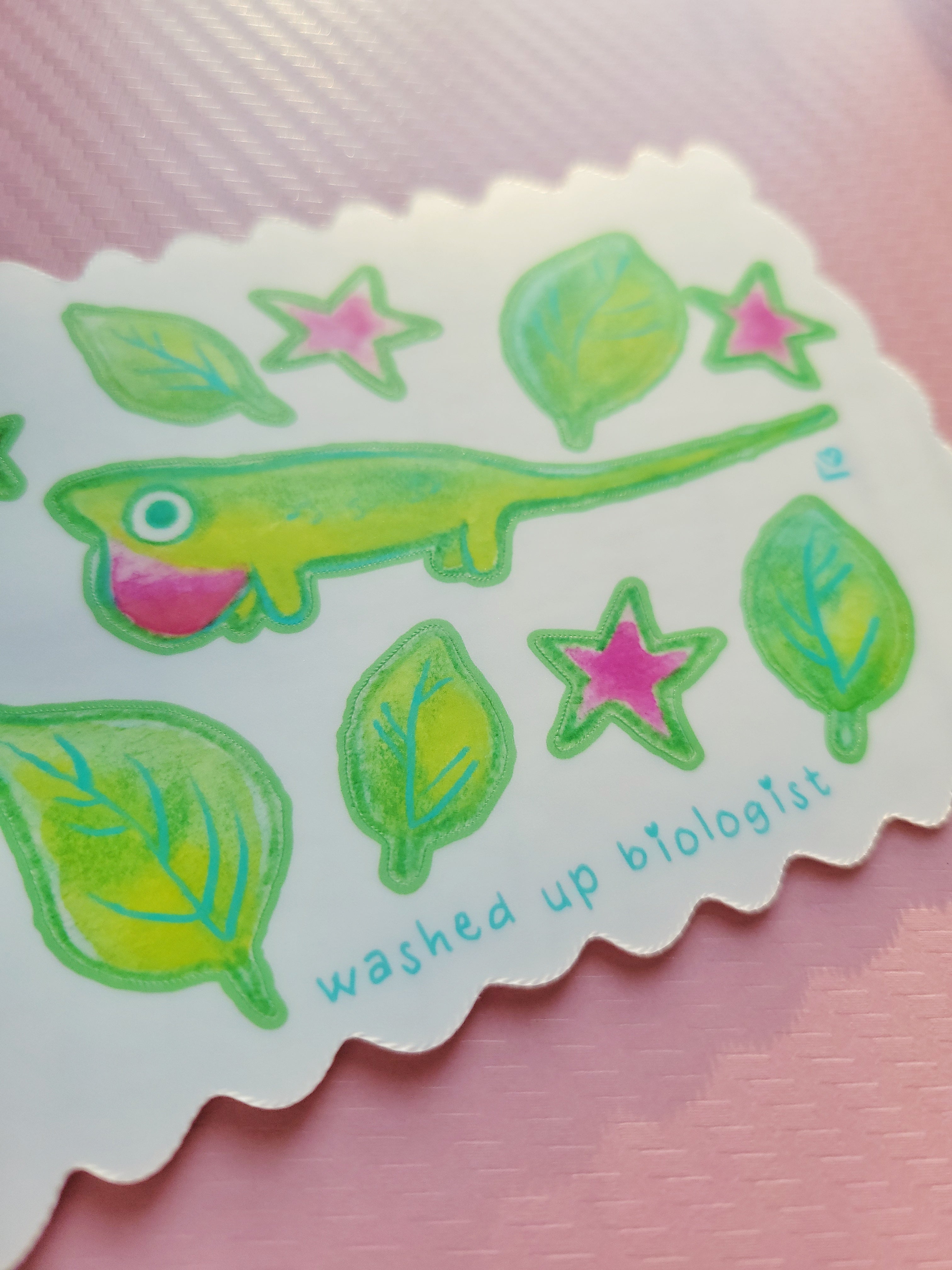 tiny anole lizard sticker sheet