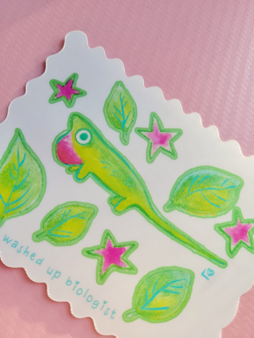 tiny anole lizard sticker sheet