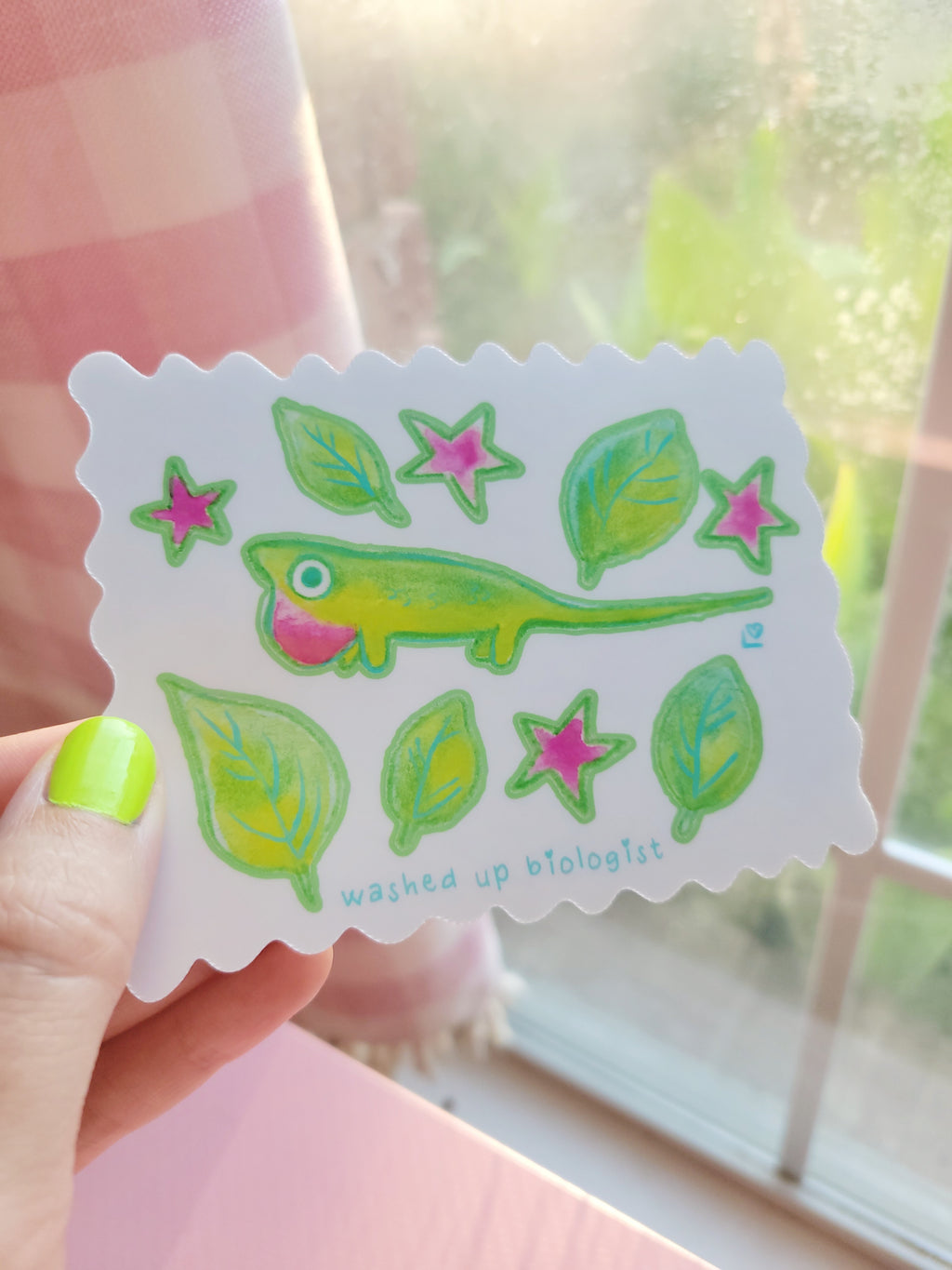 tiny anole lizard sticker sheet