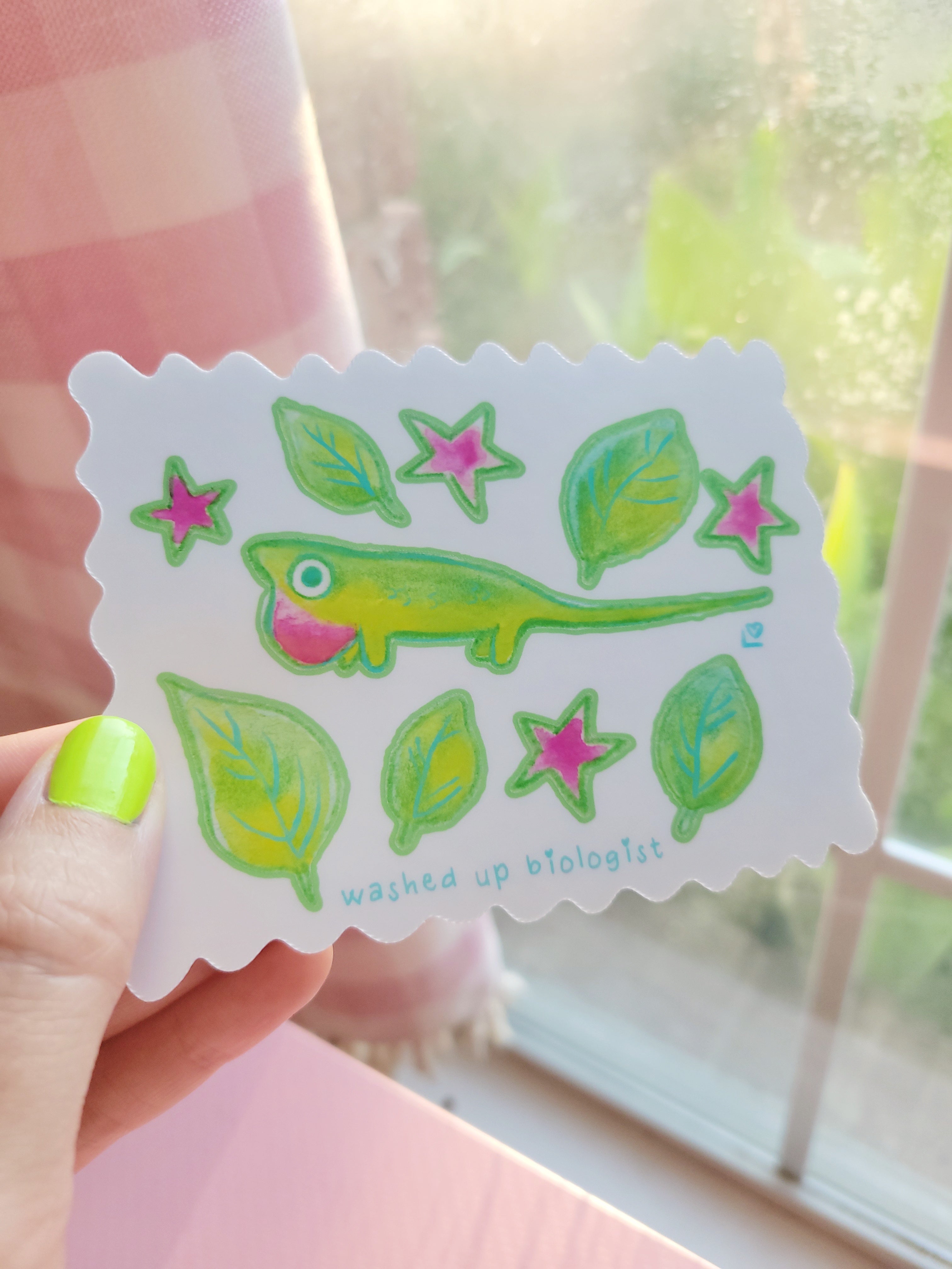 tiny anole lizard sticker sheet