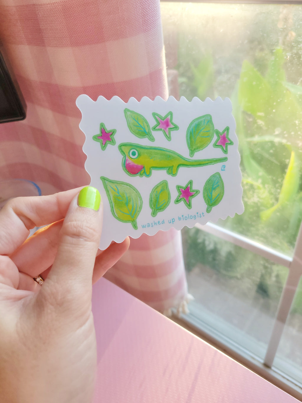 tiny anole lizard sticker sheet