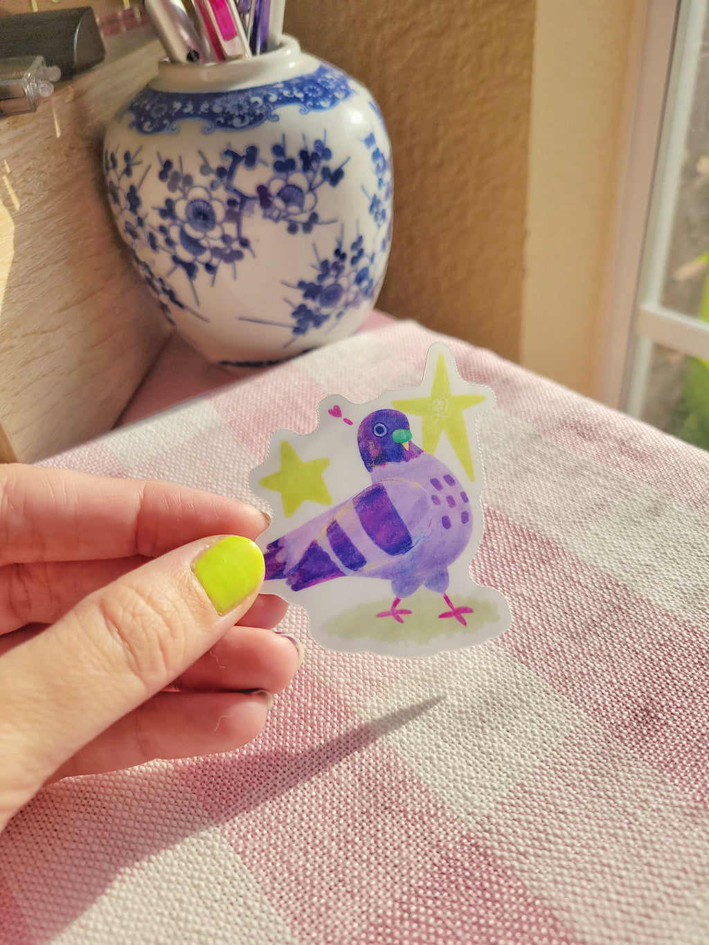 sassy pigeon vinyl weatherproof sticker