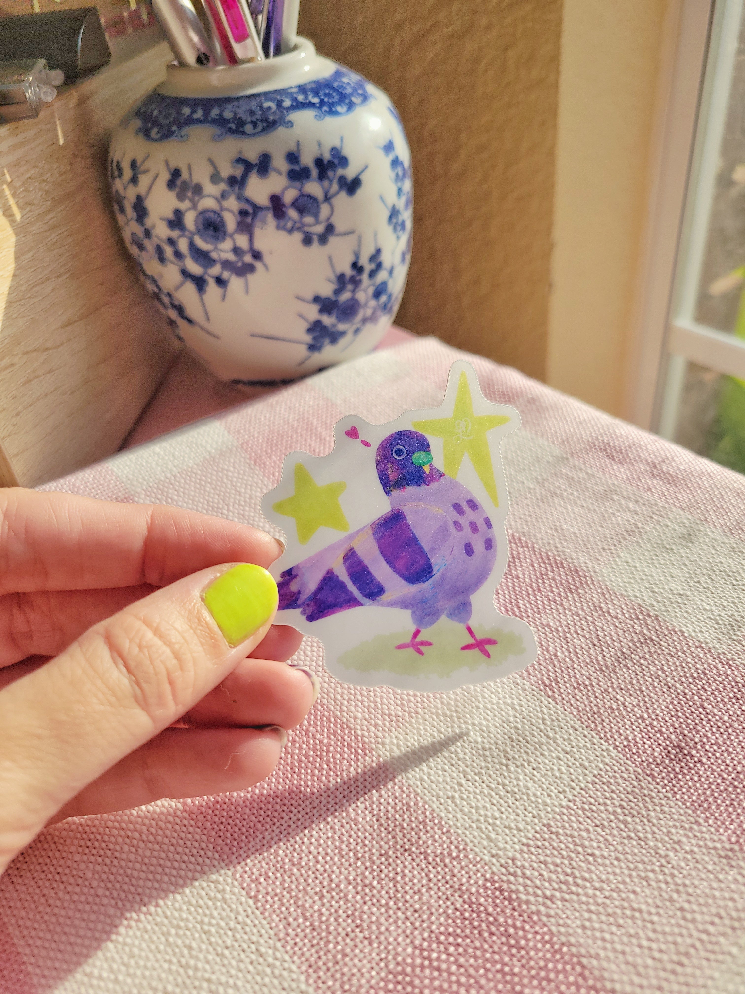 sassy pigeon vinyl weatherproof sticker