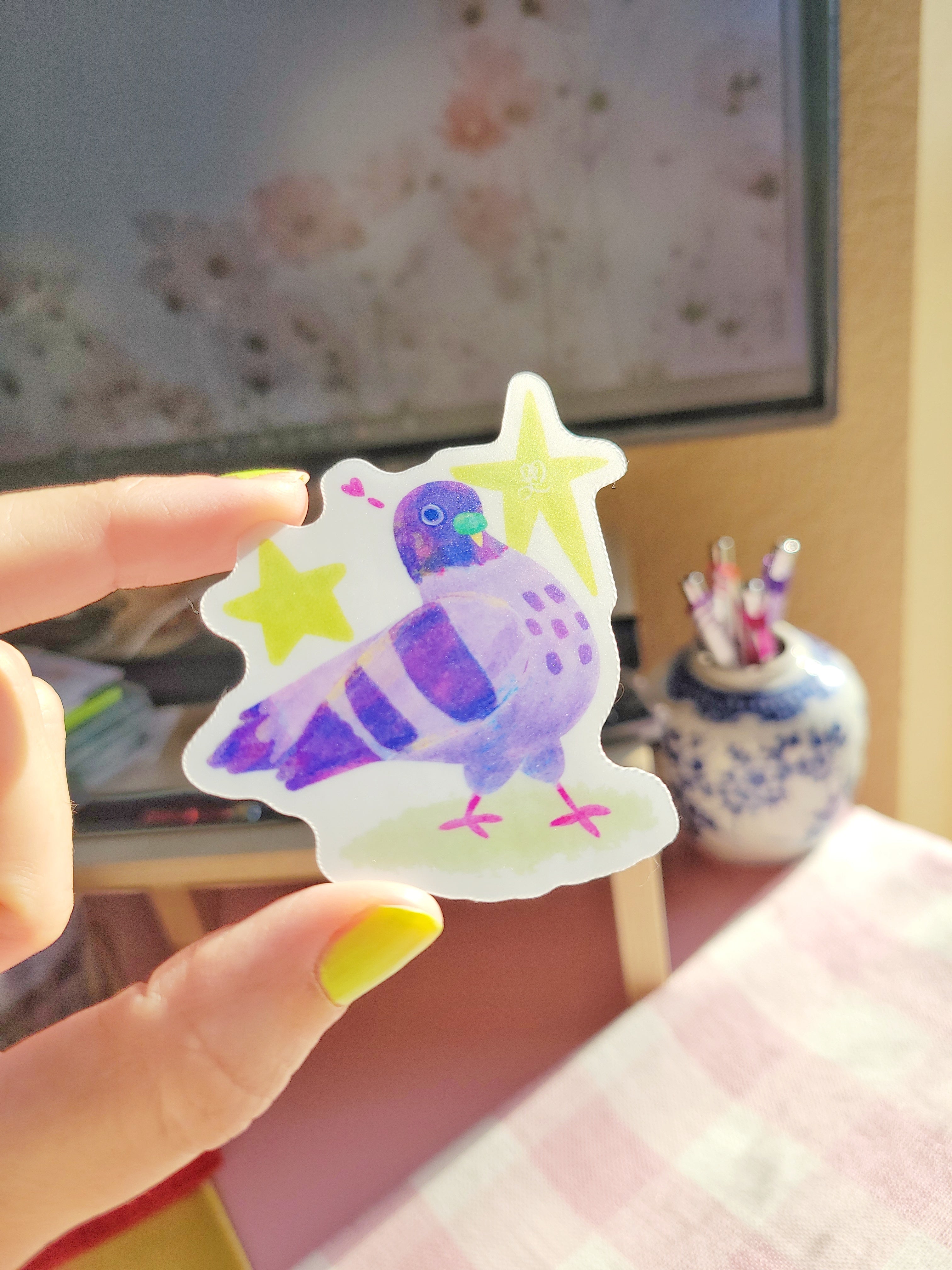 sassy pigeon vinyl weatherproof sticker