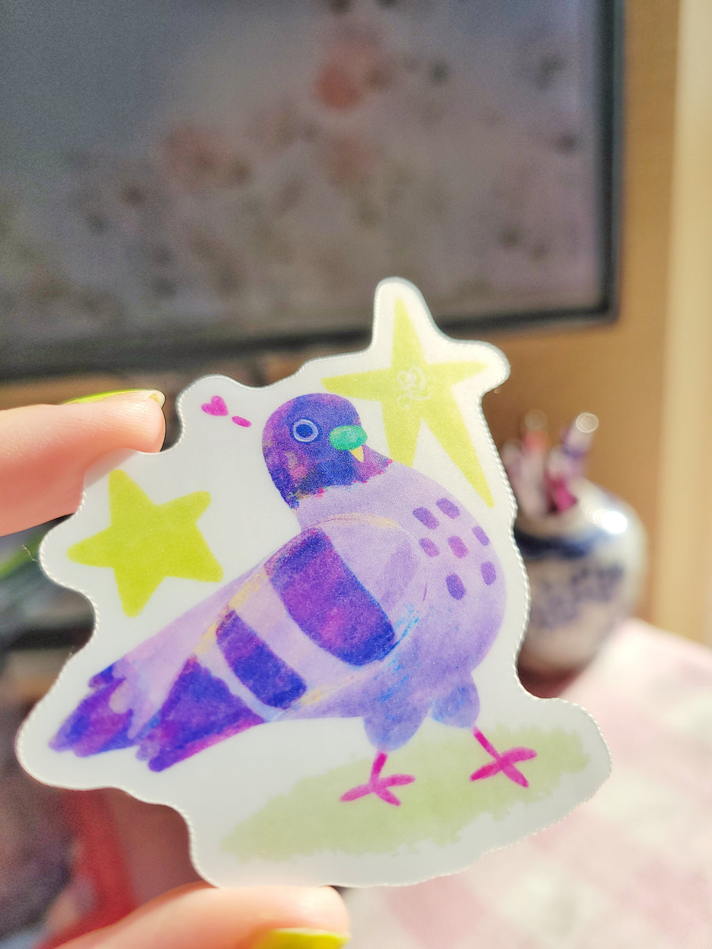 sassy pigeon vinyl weatherproof sticker