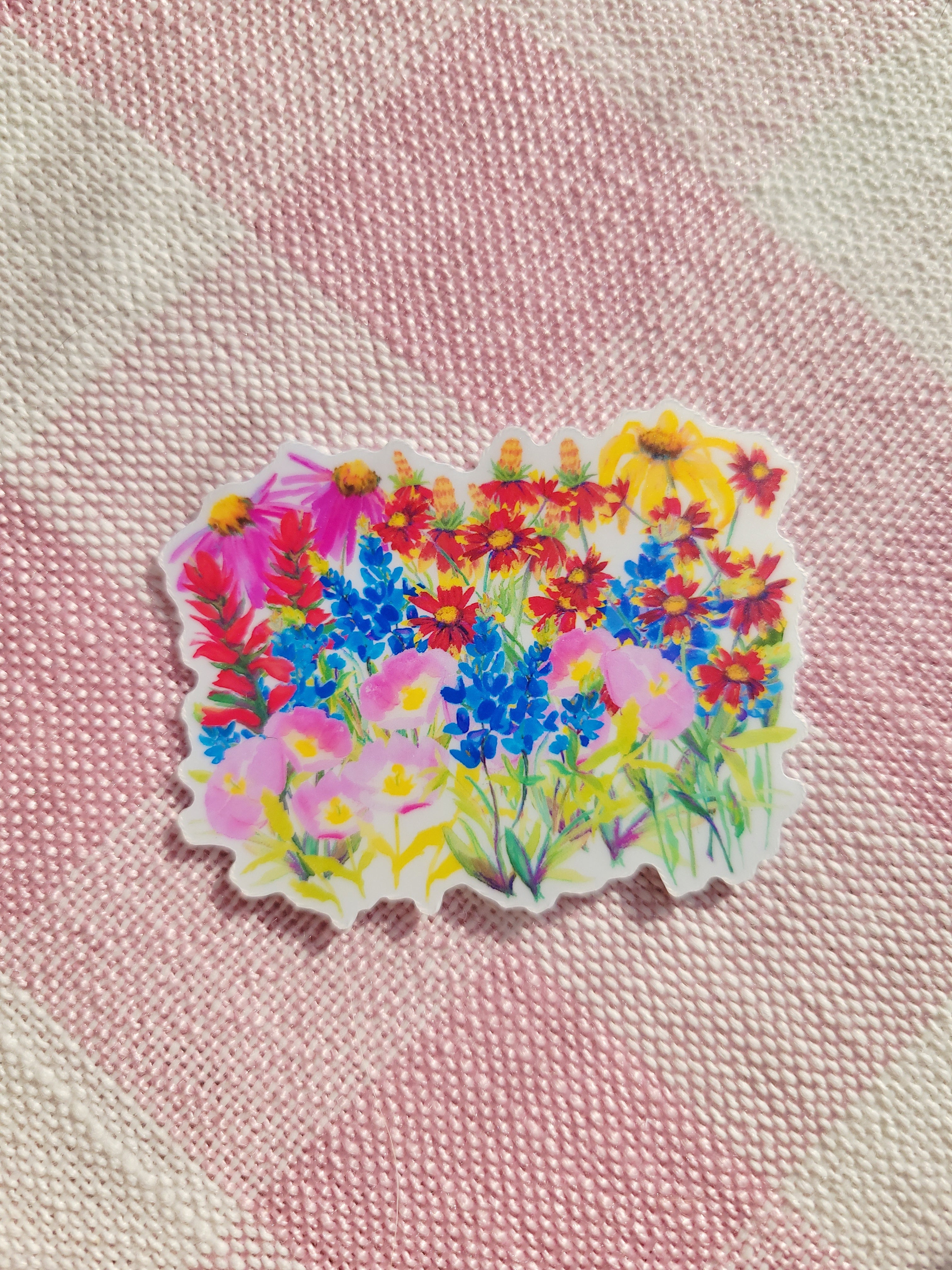 Texas wildflowers vinyl weatherproof sticker