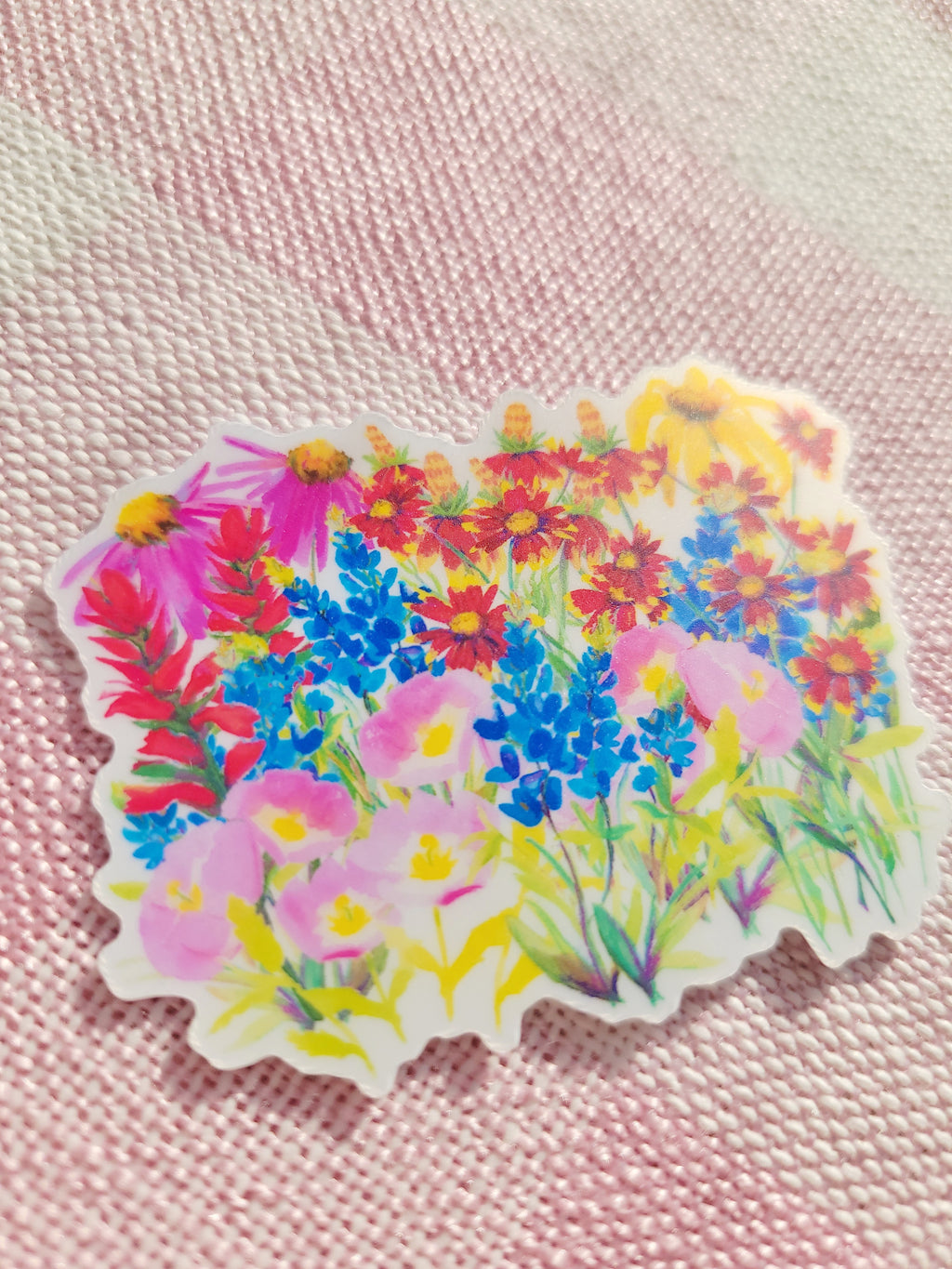 Texas wildflowers vinyl weatherproof sticker