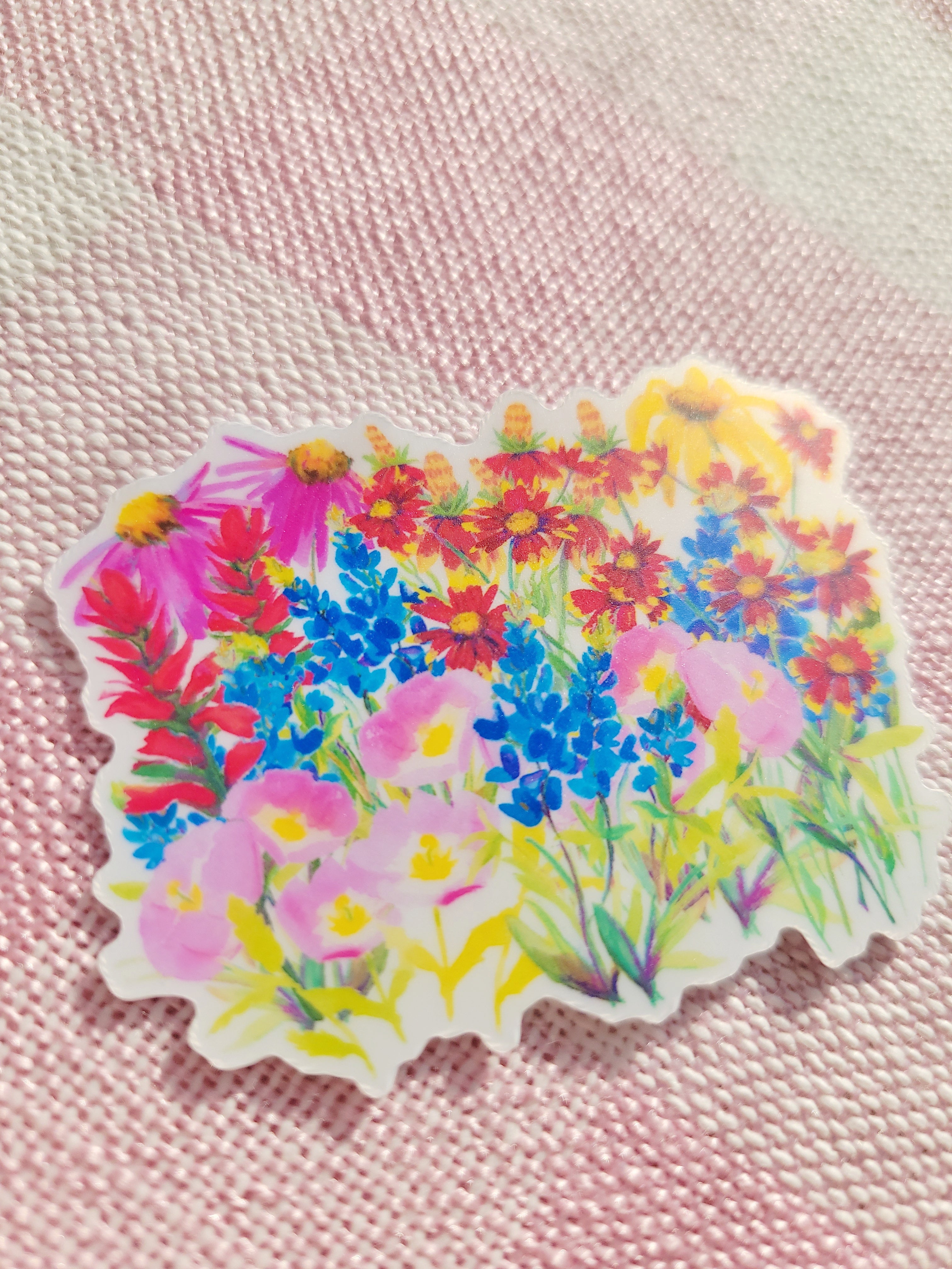 Texas wildflowers vinyl weatherproof sticker