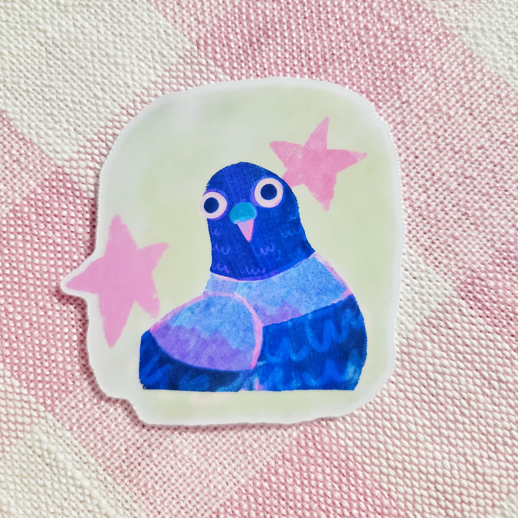 star pigeon portrait vinyl weatherproof sticker