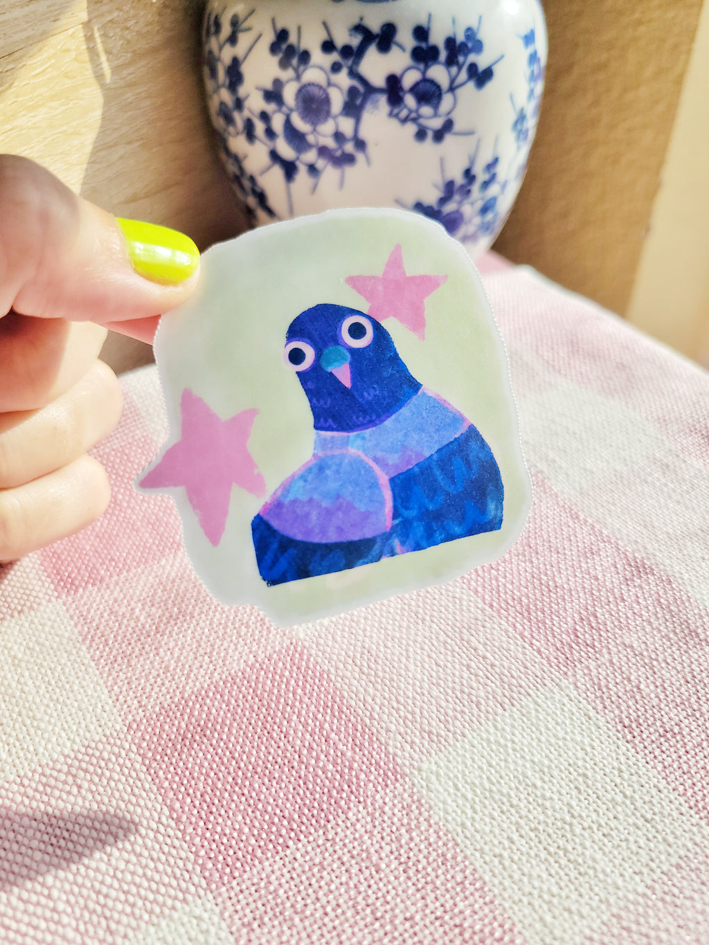 star pigeon portrait vinyl weatherproof sticker