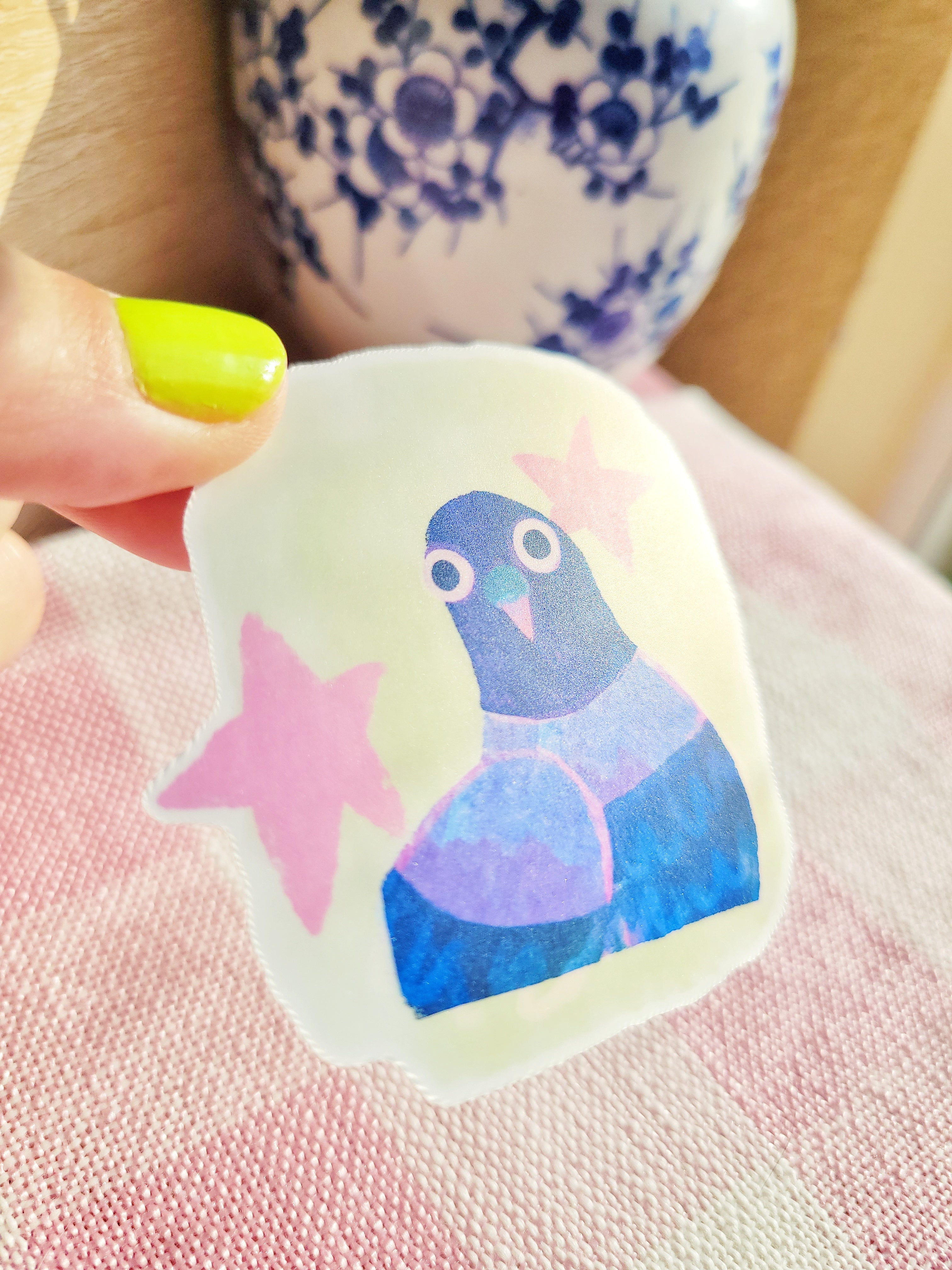 star pigeon portrait vinyl weatherproof sticker