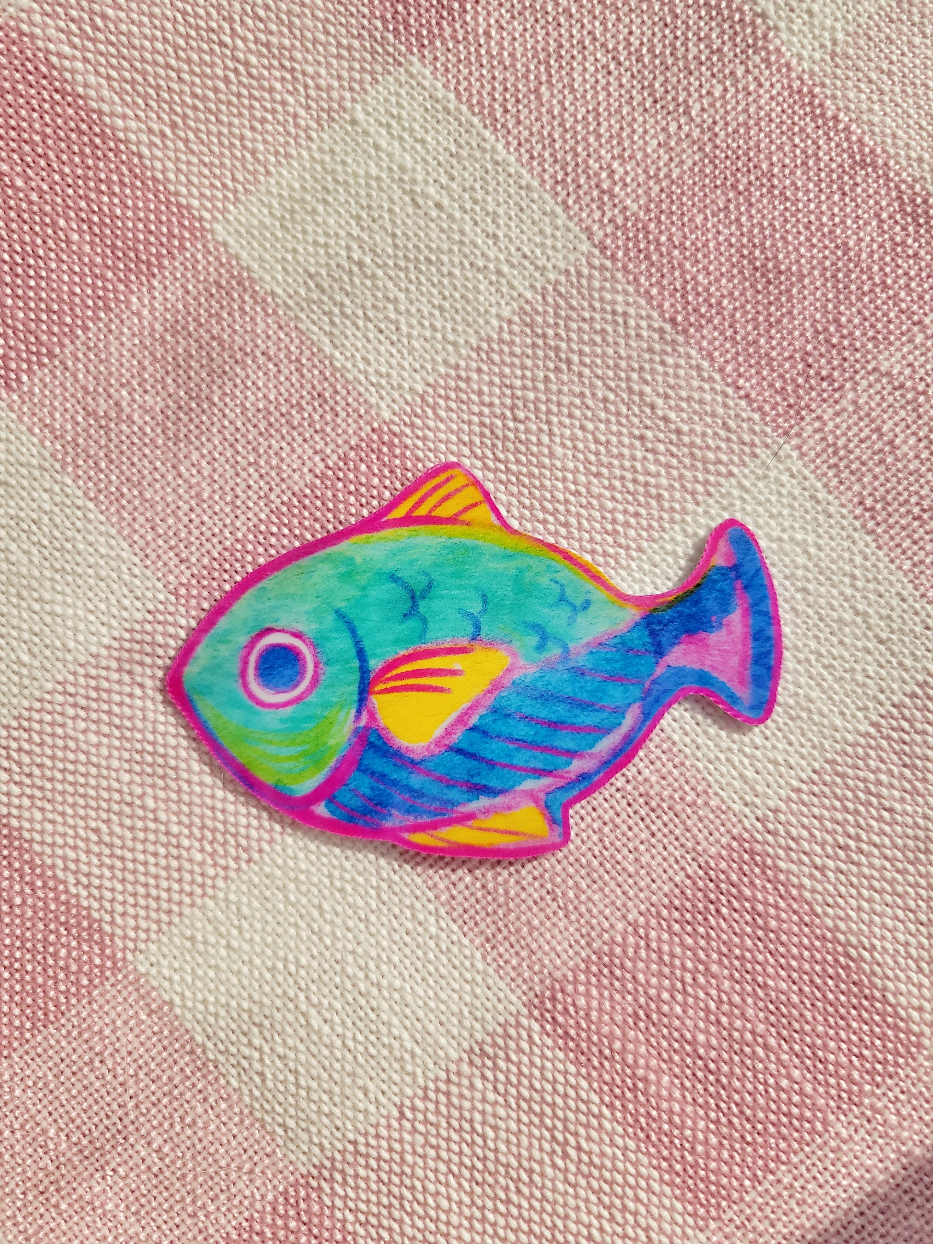 colorful tropical fish vinyl weatherproof sticker