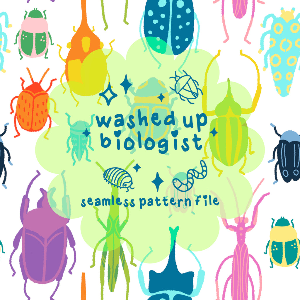 🪲 bright bugs seamless pattern digital file 🪲