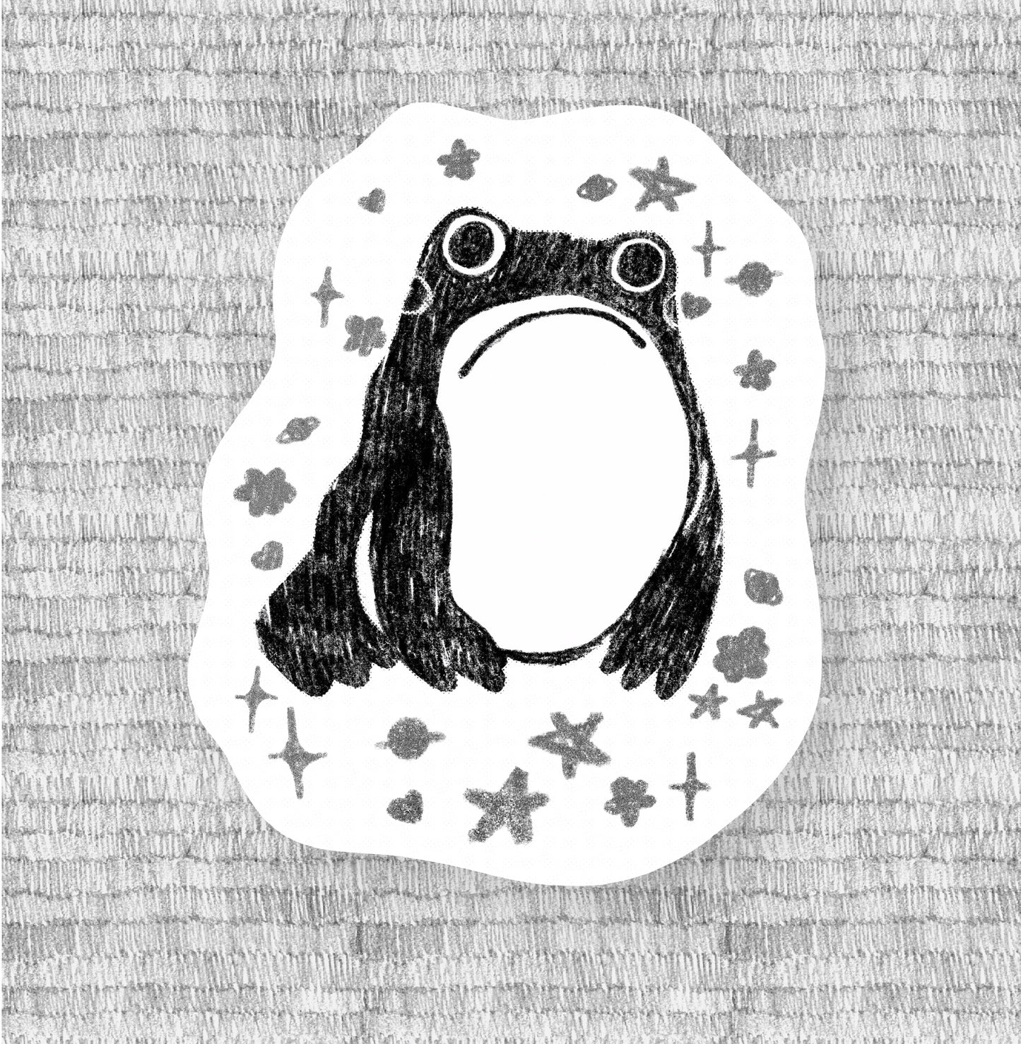 unimpressed frog matte sticker