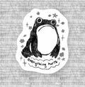 everything hurts frog matte sticker