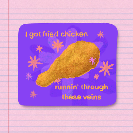 fried chicken matte sticker