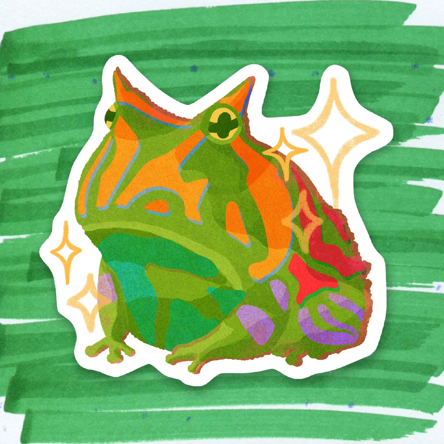 Surinam horned frog matte sticker