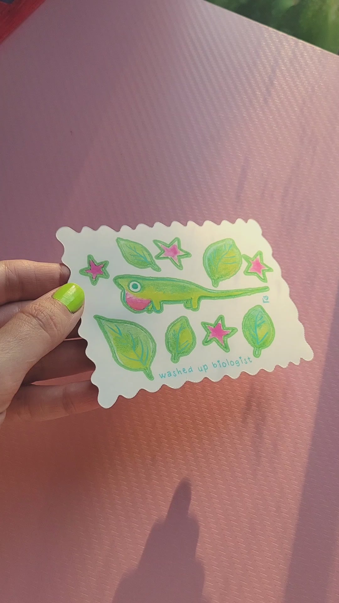 tiny anole lizard sticker sheet