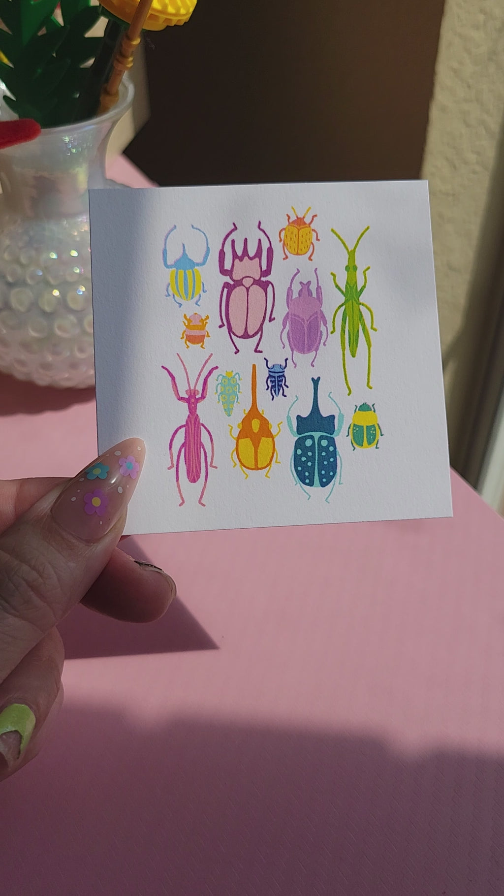 bright bugs mini archival art print