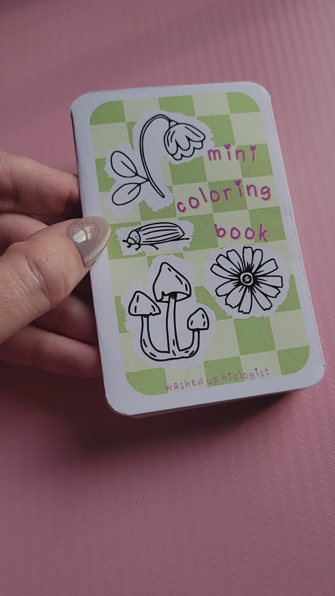🍄 printable mini zine nature coloring book digital file 🌿