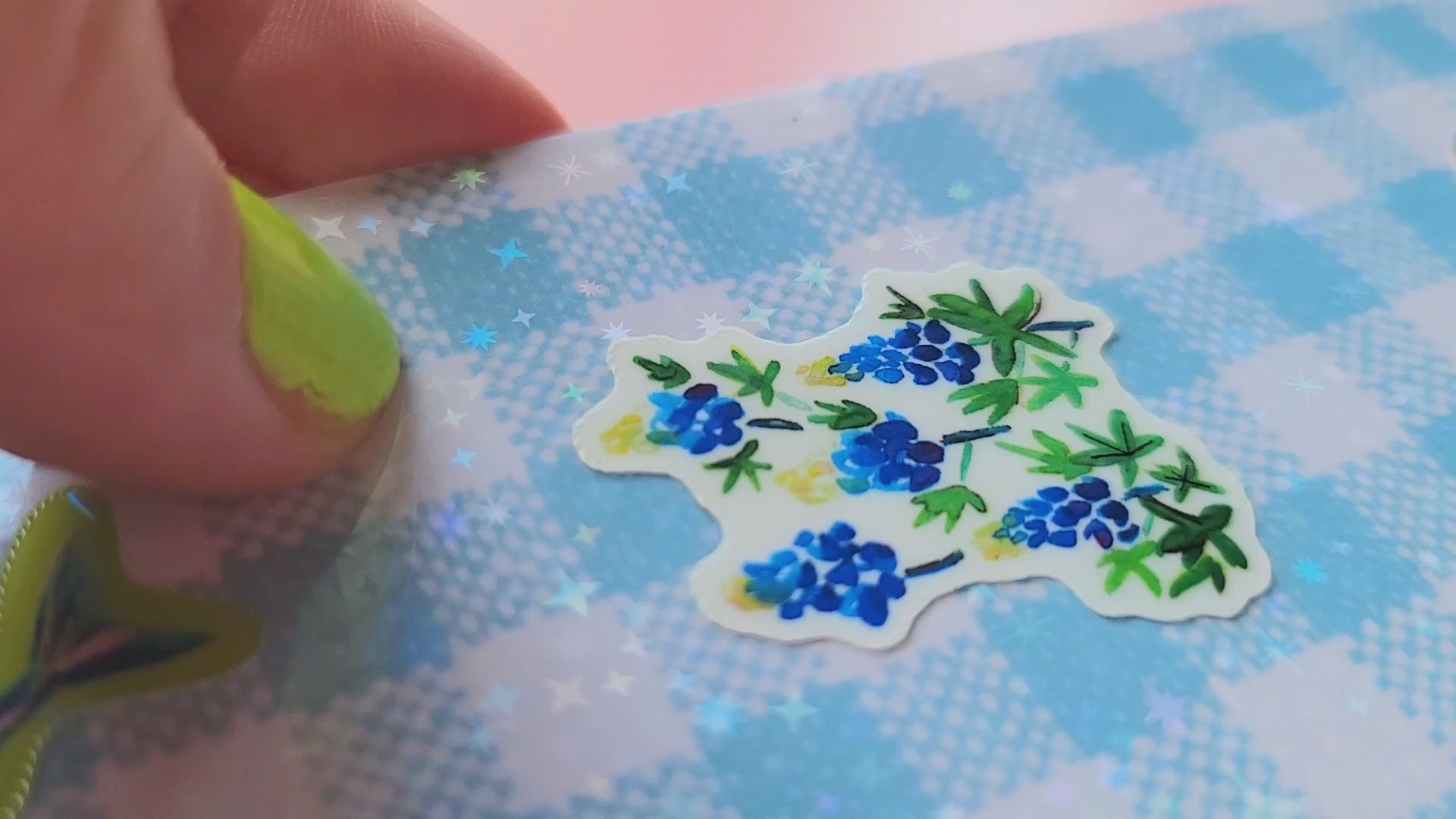 sparkly gingham bookmark for decorating with stickers; indecision friendly :)