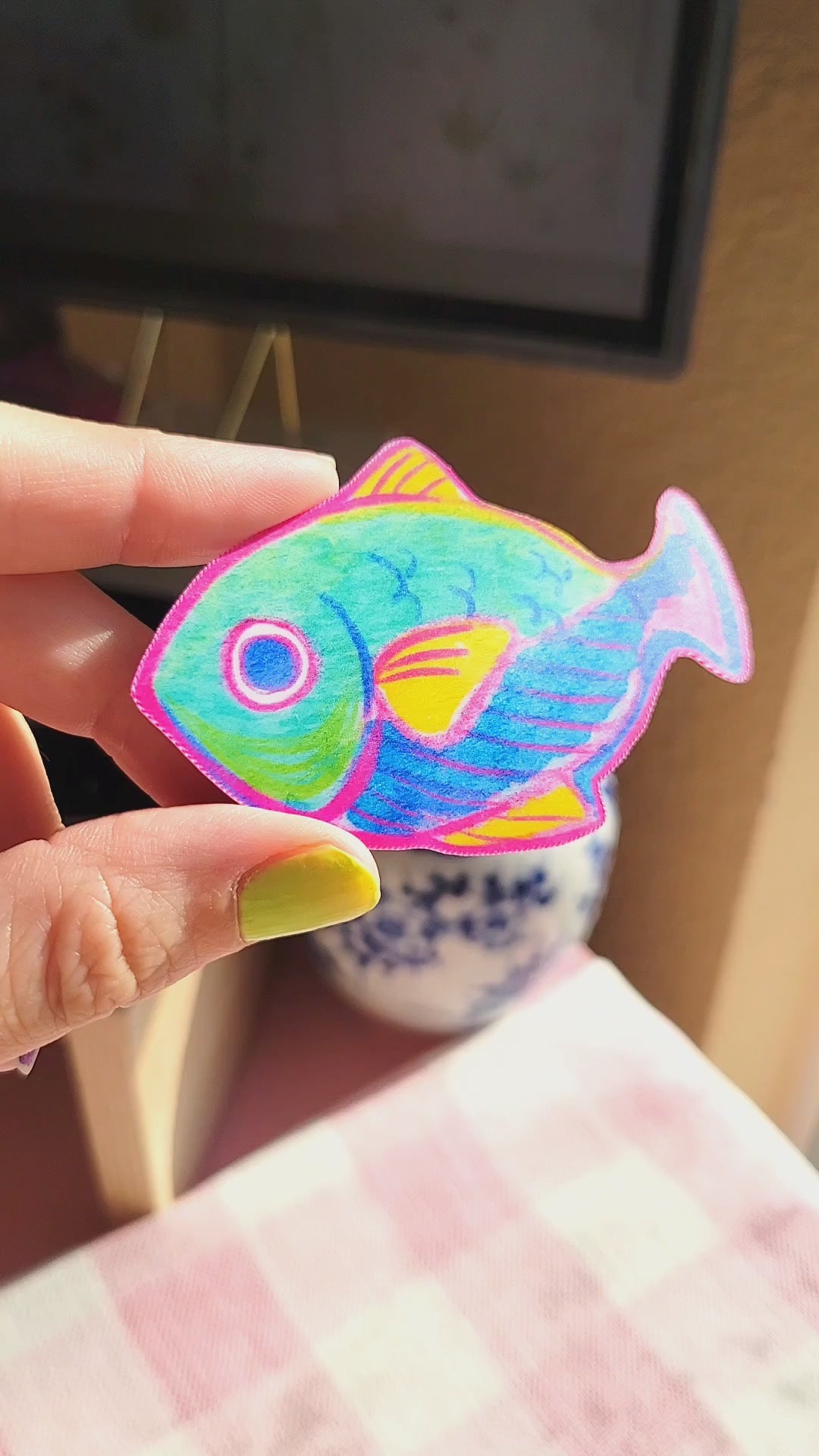 colorful tropical fish vinyl weatherproof sticker