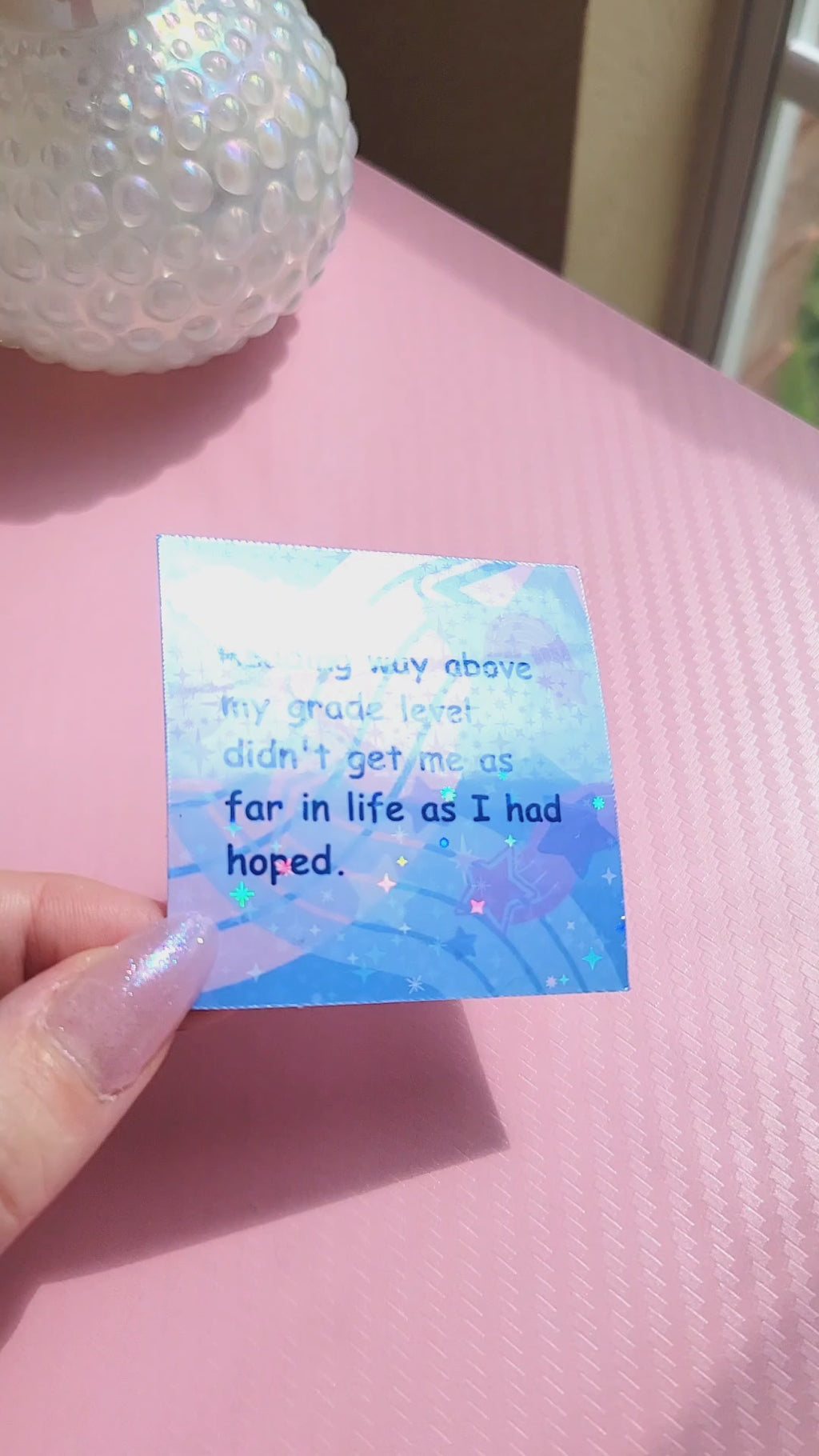 reading way above my grade level holographic sticker