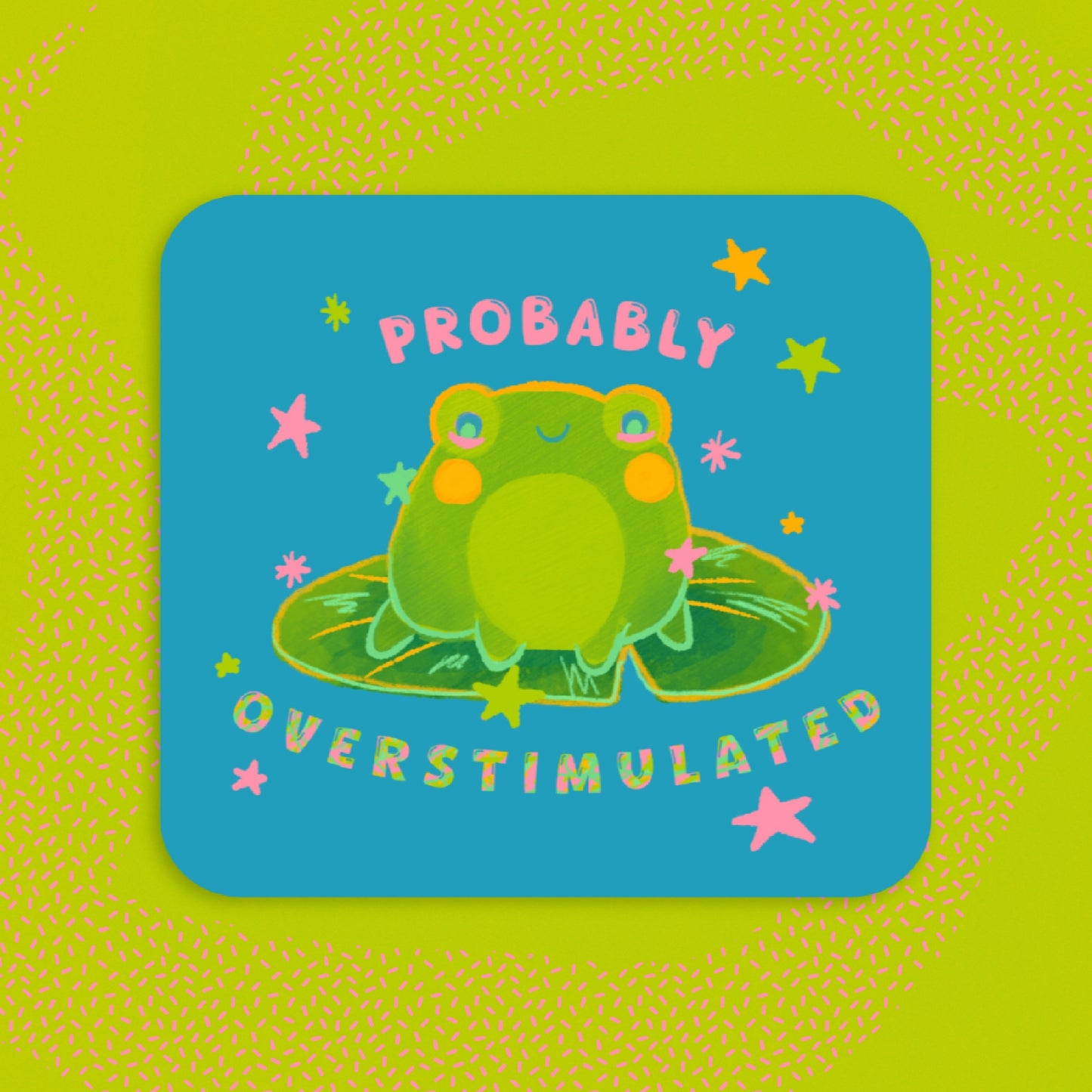 probably overstimulated frog sticker