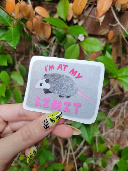 i'm at my limit matte sticker