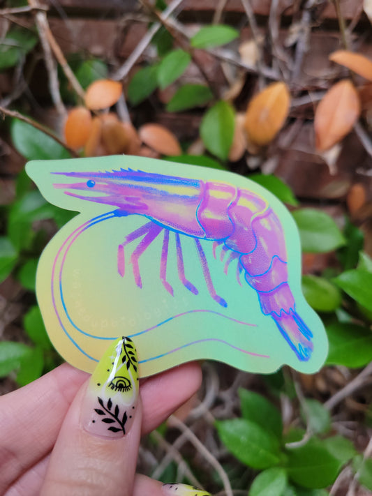 vapor wave holographic  shrimp
