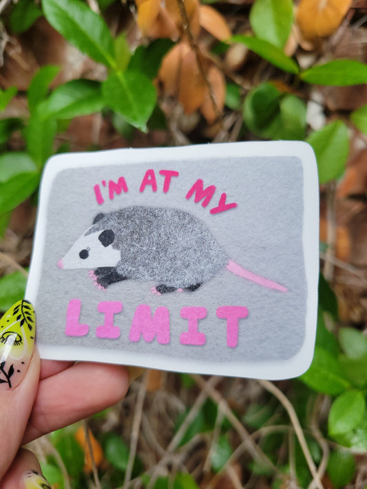 i'm at my limit matte sticker