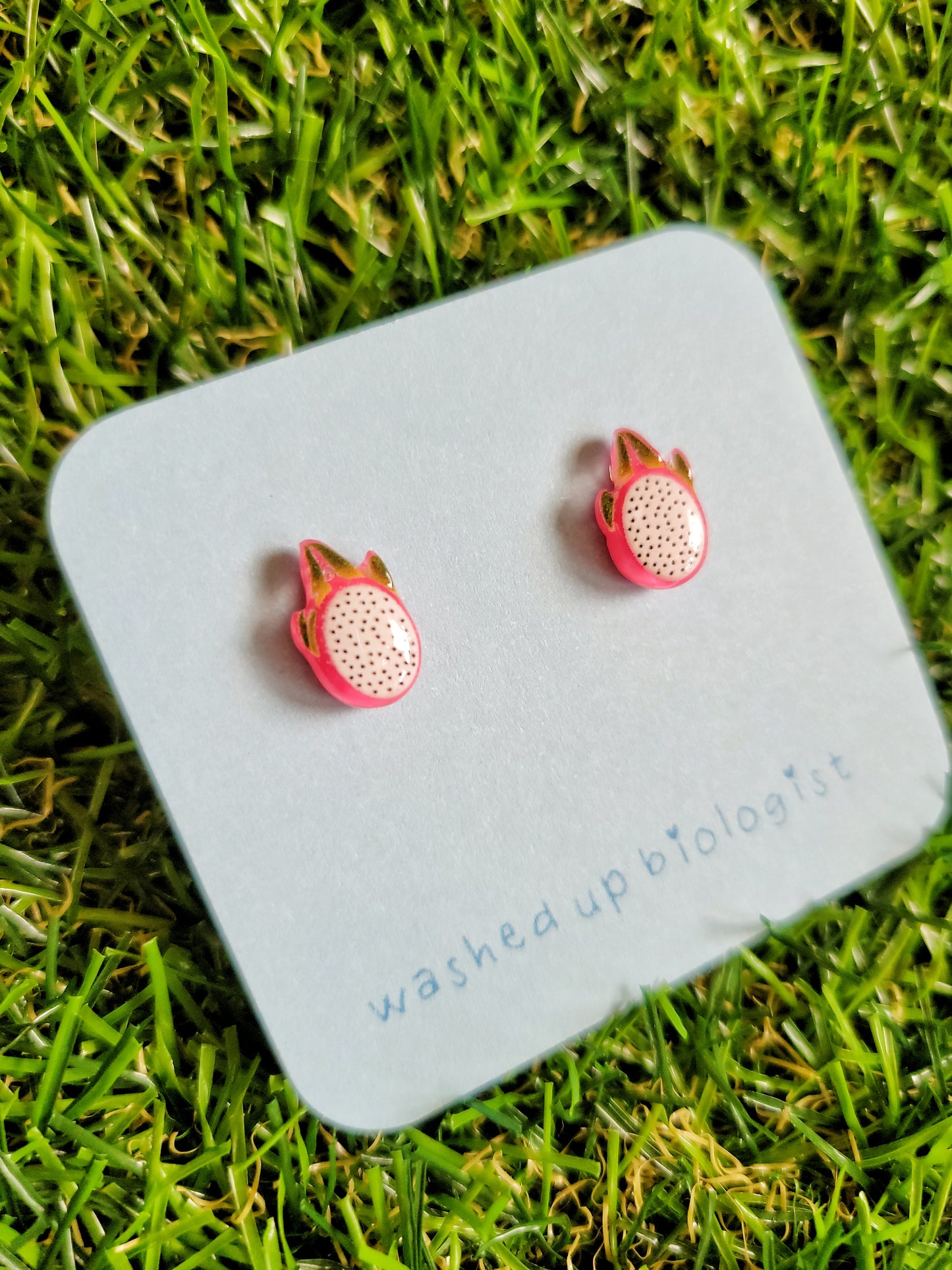 dragon fruit hypoallergenic stud earrings