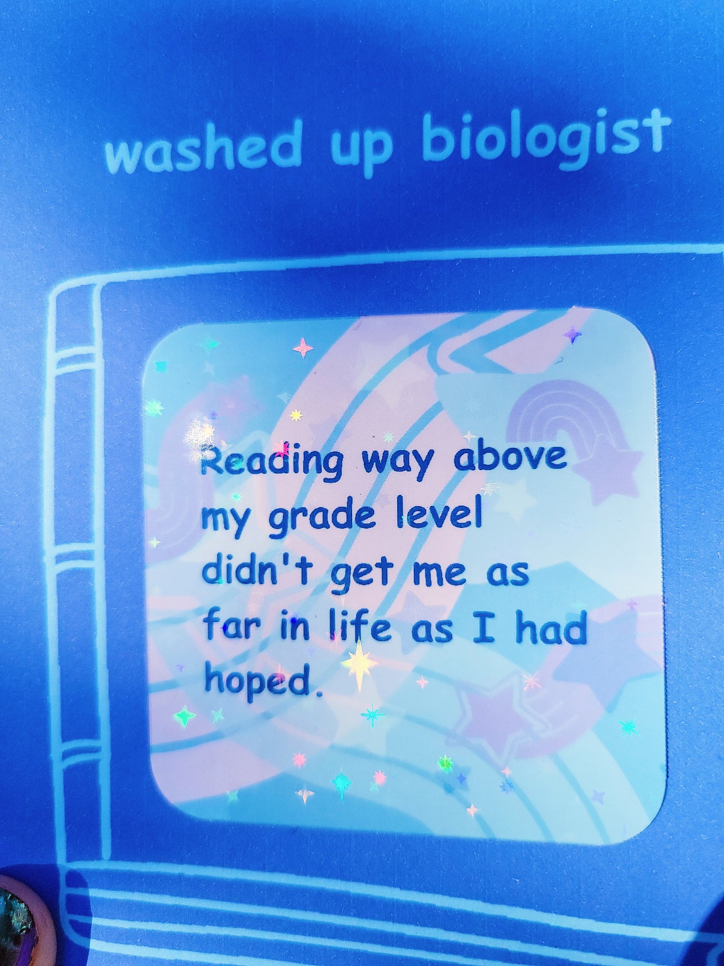 high reading level didn't help 🥲 sticker