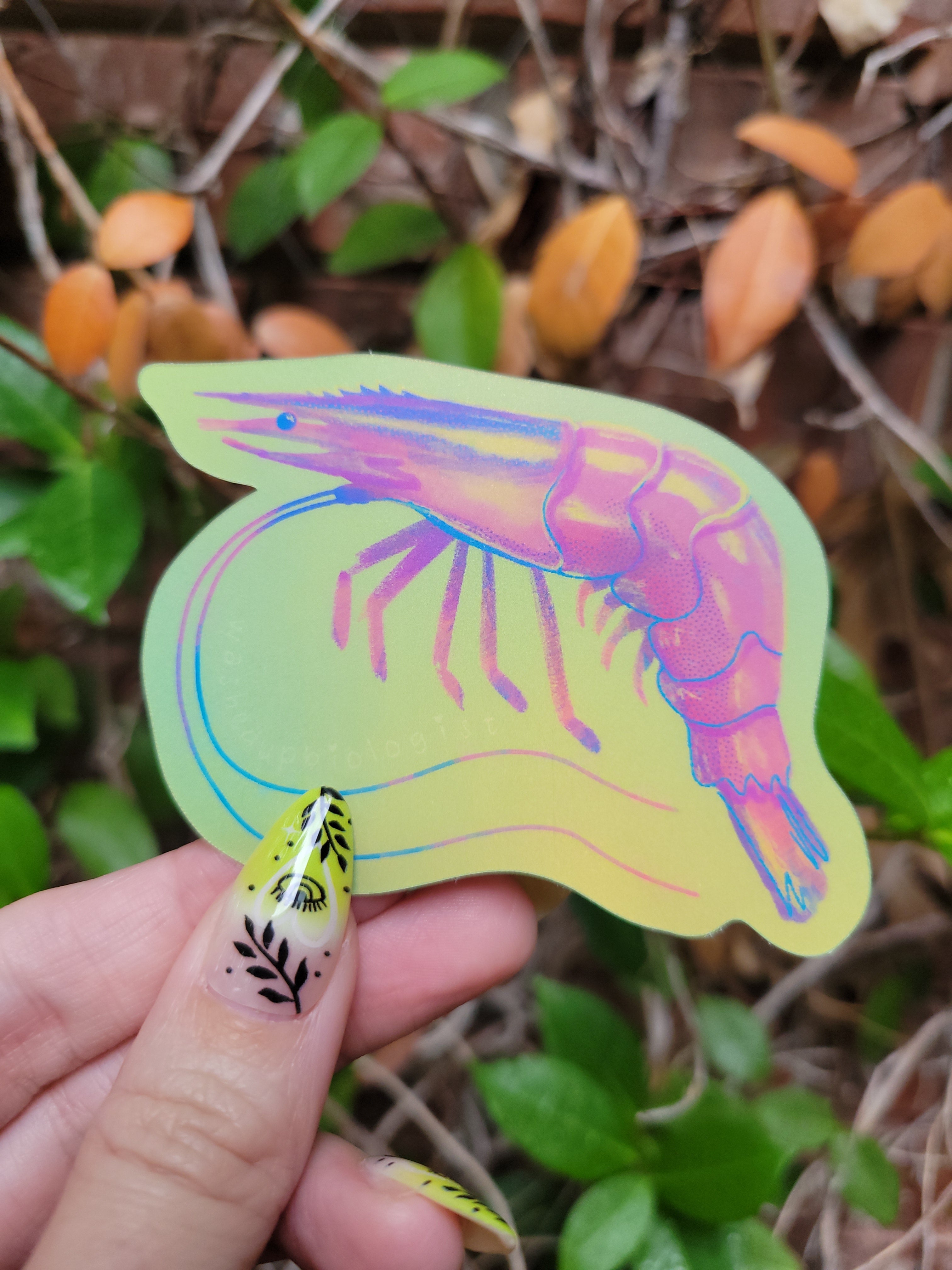 vapor wave holographic  shrimp