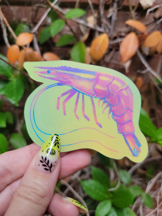vapor wave holographic  shrimp
