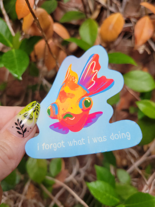 vapor wave holographic i forgot goldfish