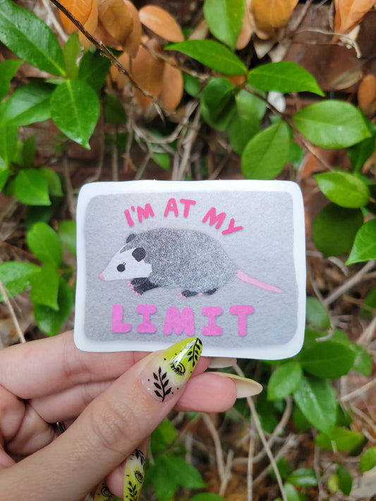i'm at my limit matte sticker