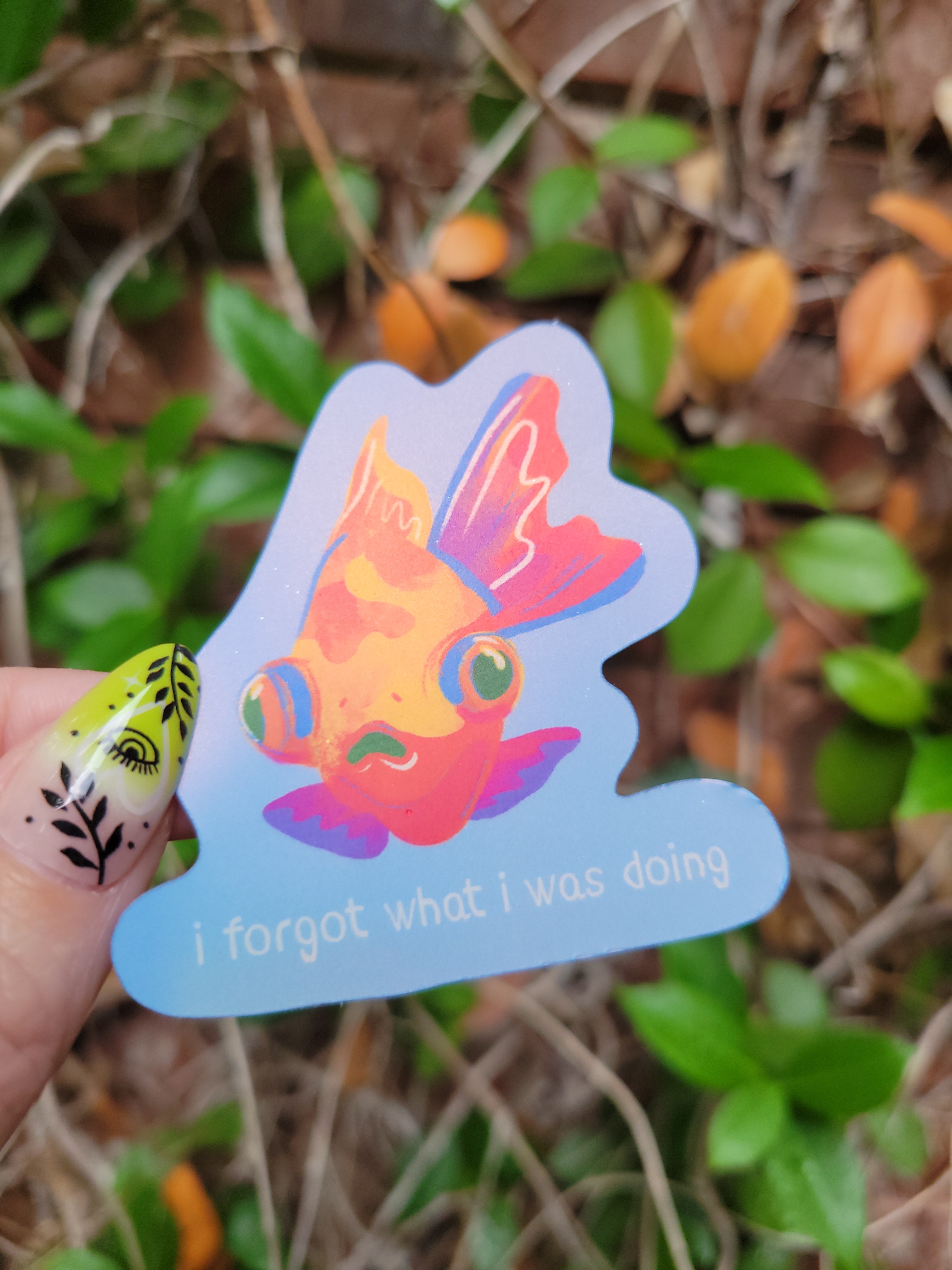 vapor wave holographic i forgot goldfish