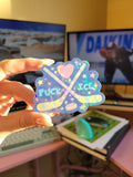 puck ice crackle holographic vinyl sticker