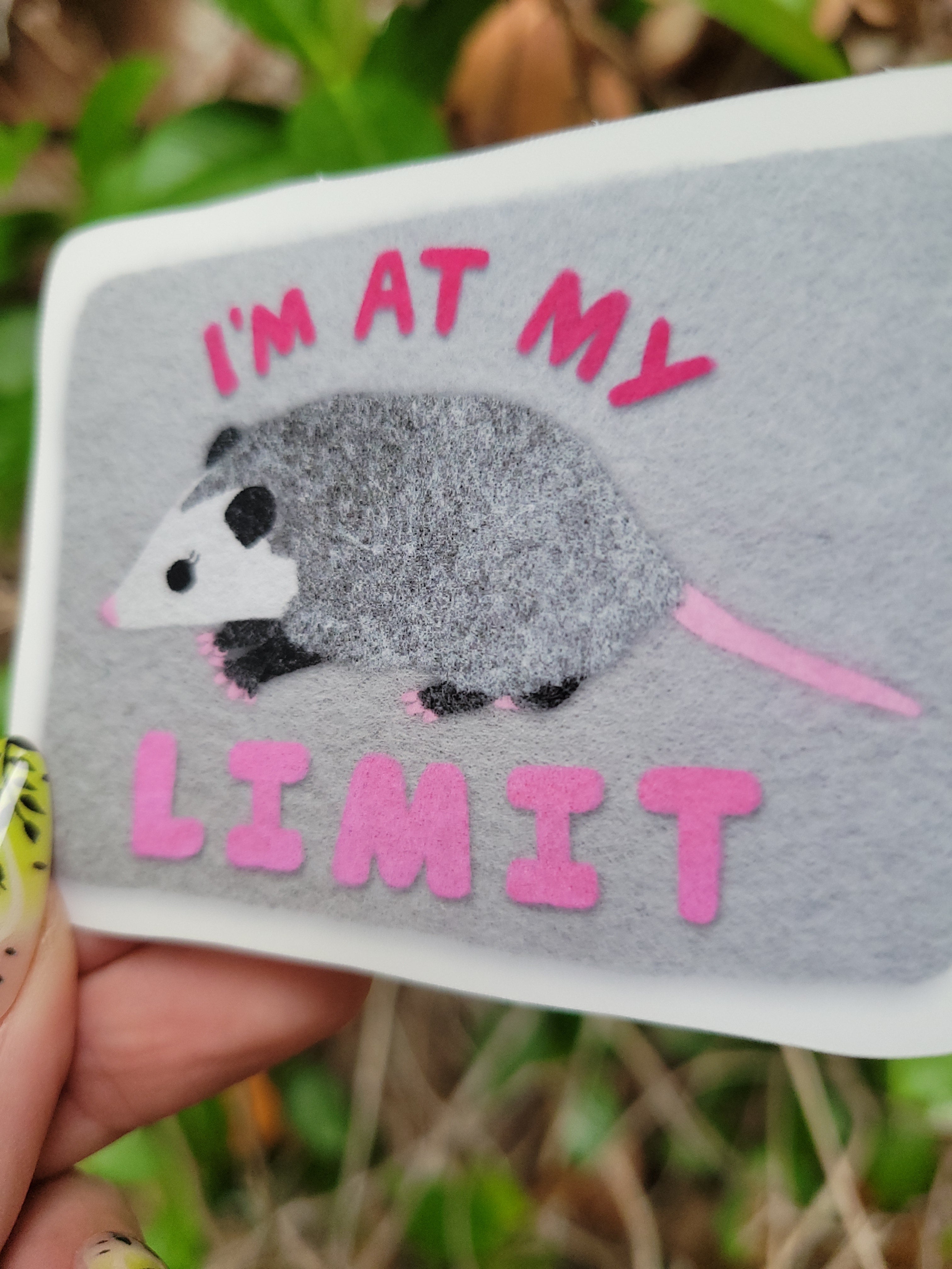 i'm at my limit matte sticker