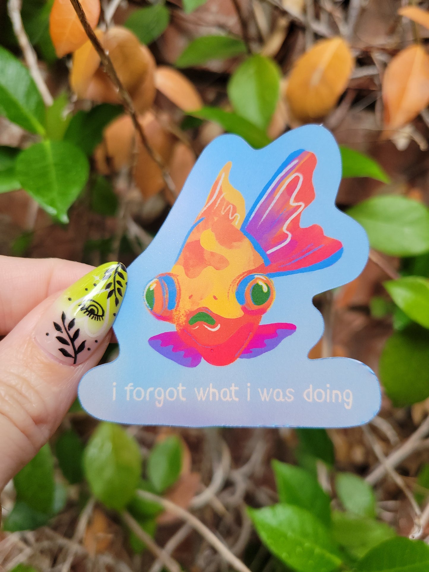 vapor wave holographic i forgot goldfish