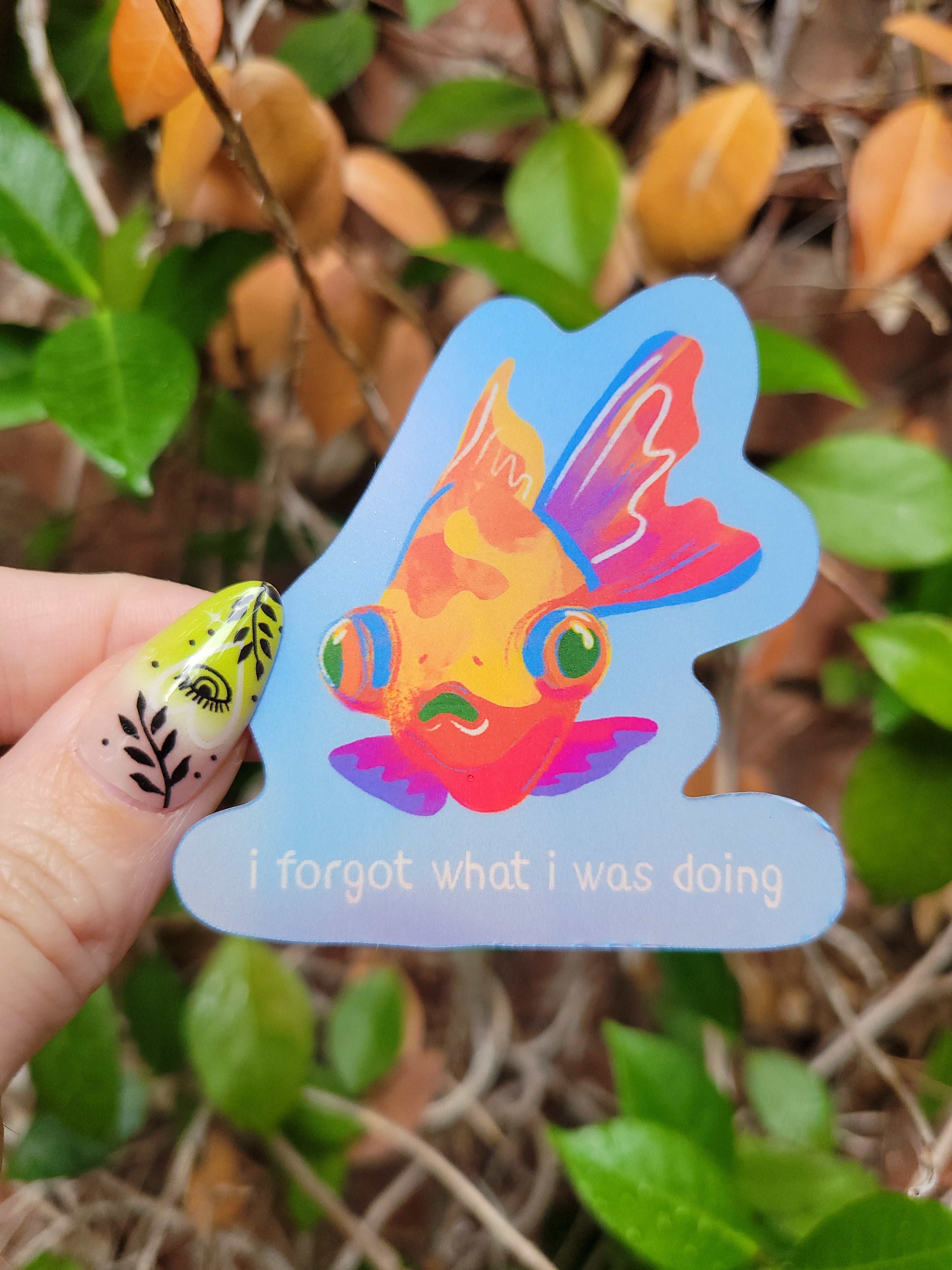 vapor wave holographic i forgot goldfish