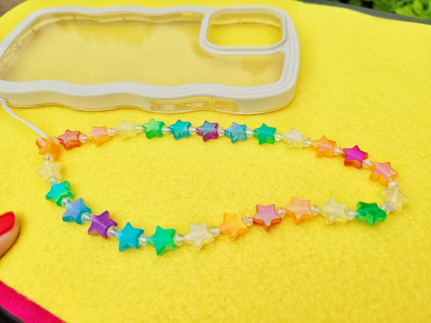 rainbow stars phone charm strap